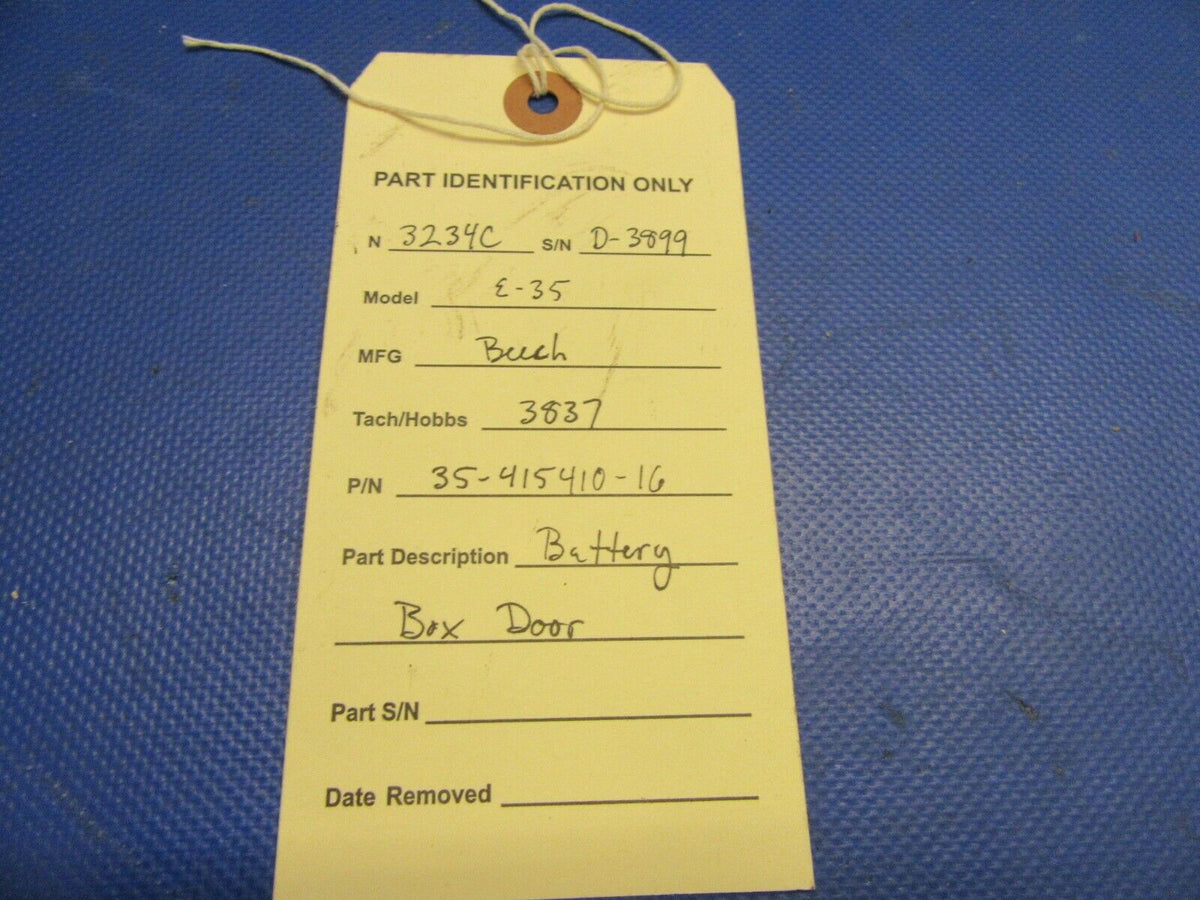 Beech E35 Bonanza Battery Box Door / Lid P/N 35-415410-16 (0821-610)