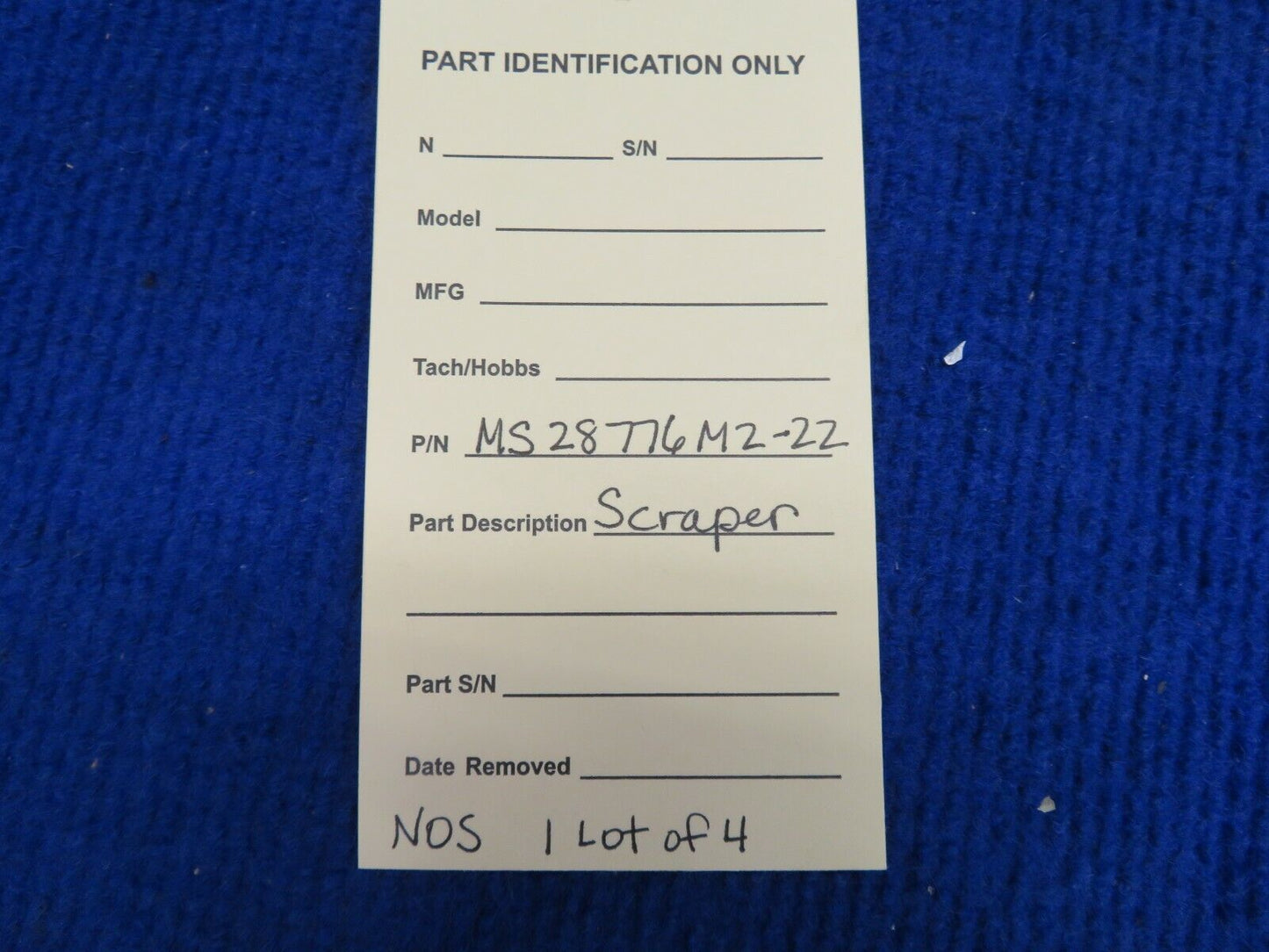 Scraper P/N MS28776M2-22 LOT OF 4 NOS (0522-97)