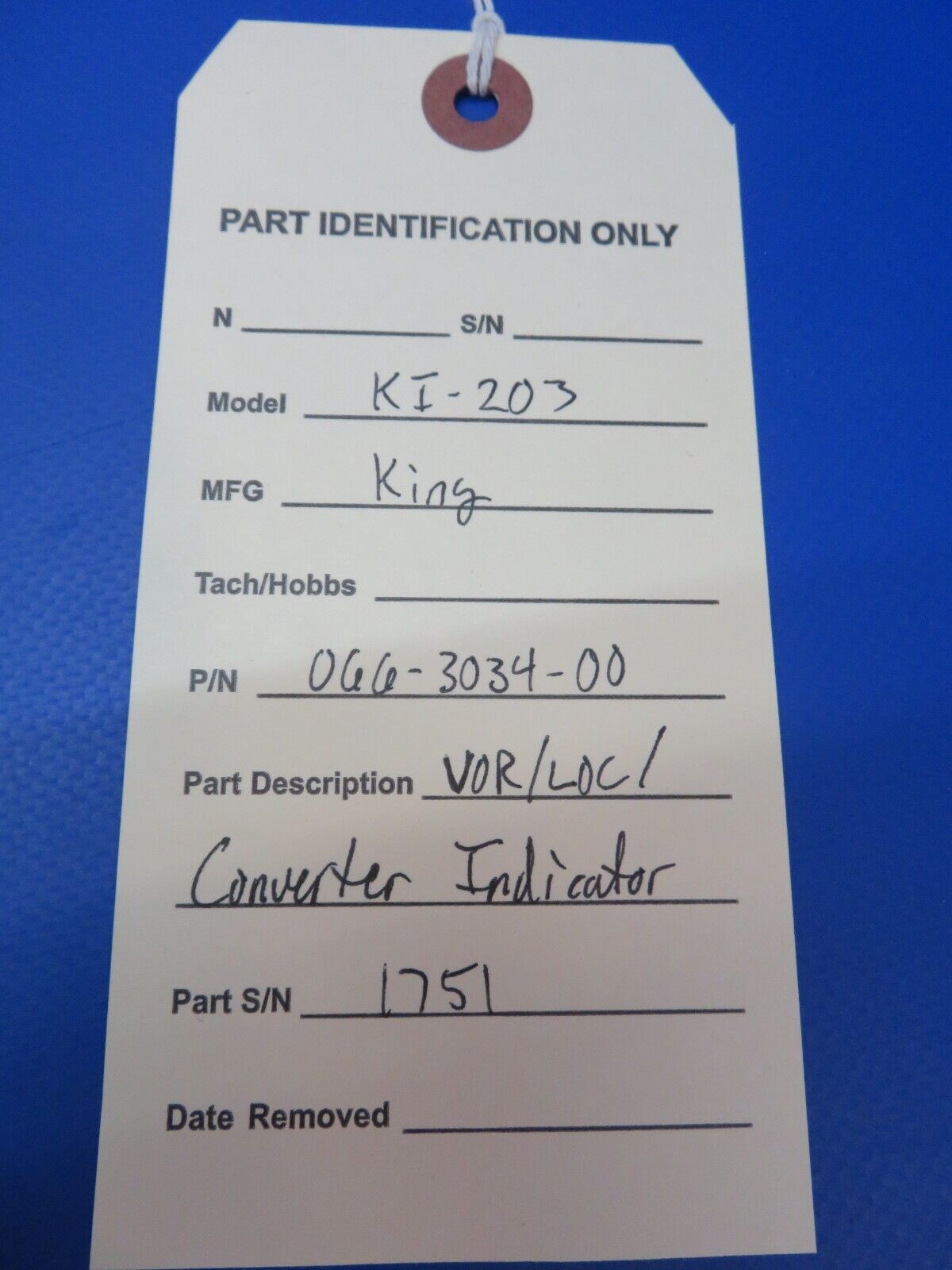 King KI 203 VOR / LOC / Converter Indicator P/N 066-3034-00 (1122-389)