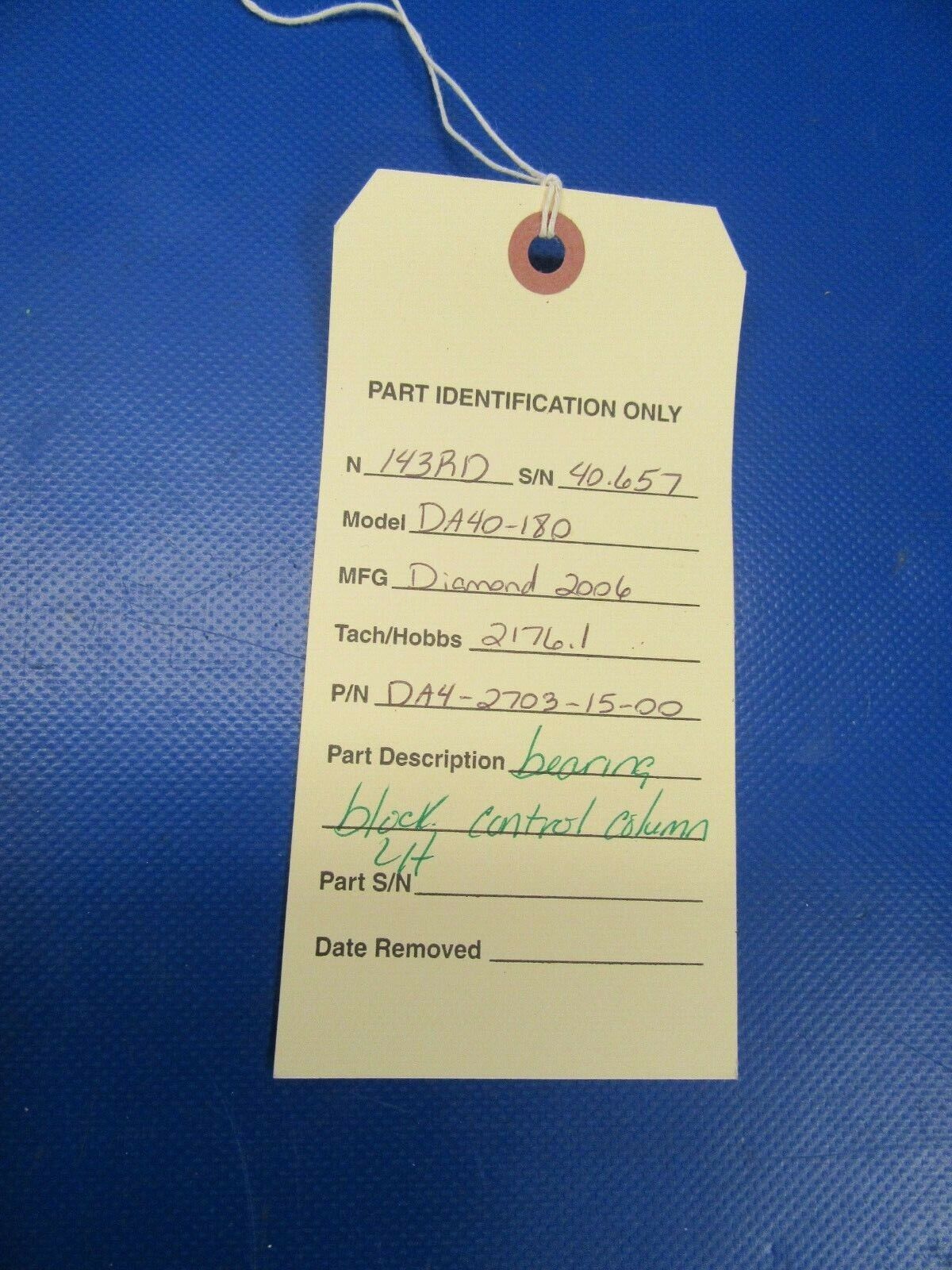 Diamond DA40-180 Bearing Block Control Column LH P/N DA4-2703-15-00 (0319-196)