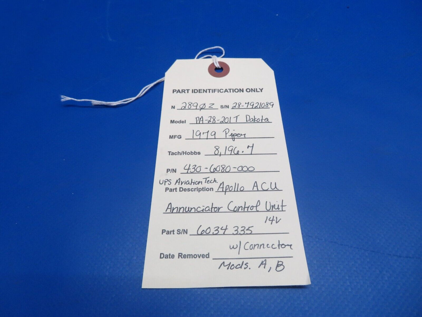 Apollo ACU Annunciator Control Unit P/N 430-6080-000 (0922-808)