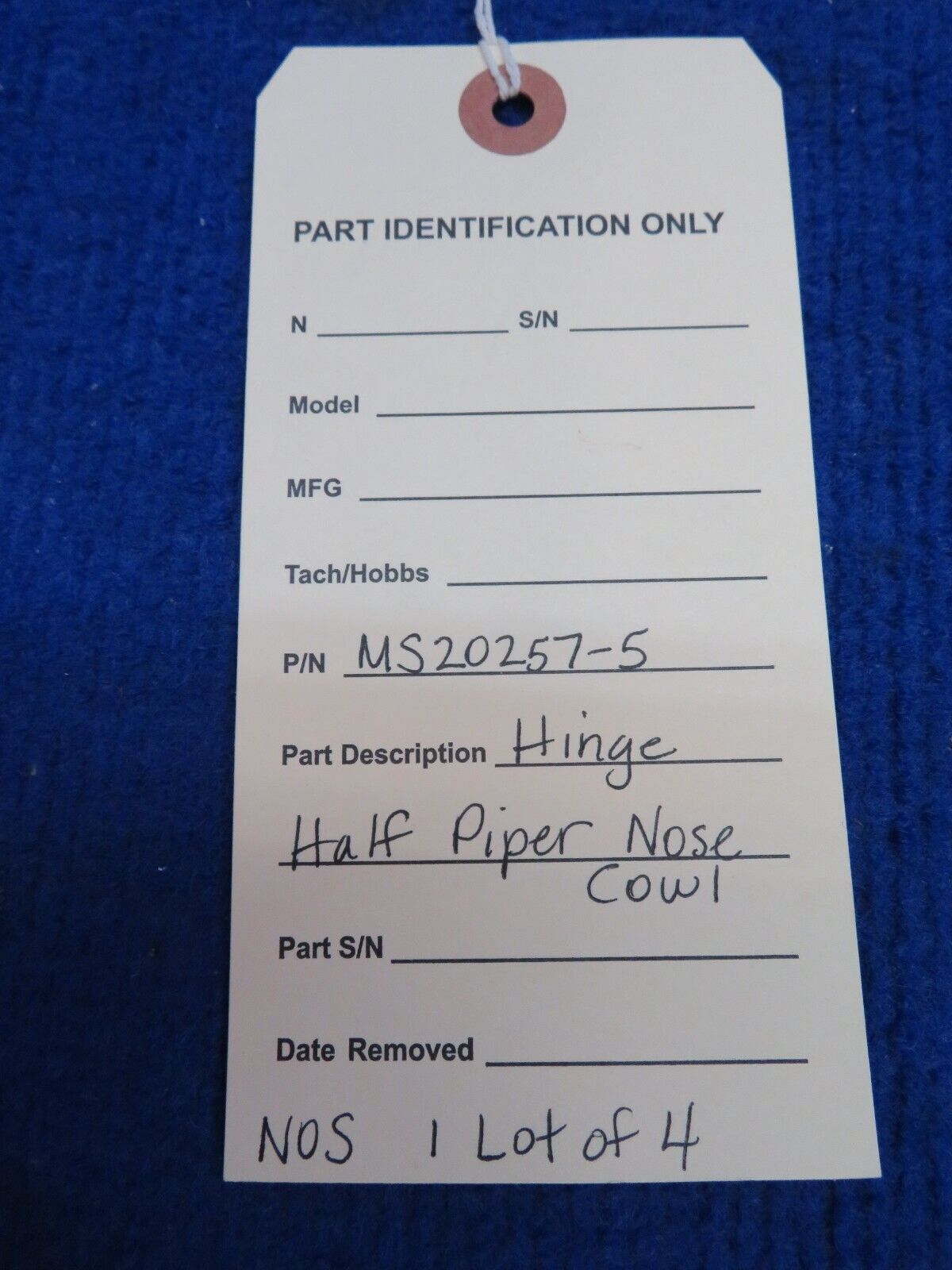 Piper Hinge Half Nose Cowl P/N MS20257-5 LOT OF 4 NOS (0622-472)