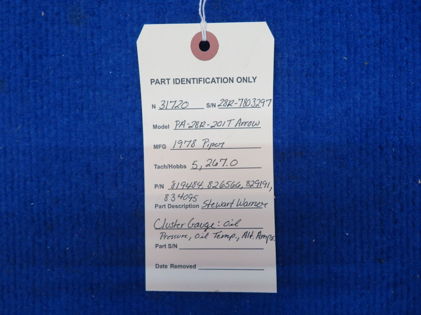 Stewart Warner Cluster Gauge: Oil Pressure, Oil Temp., Alt. Amps. (0622-623)