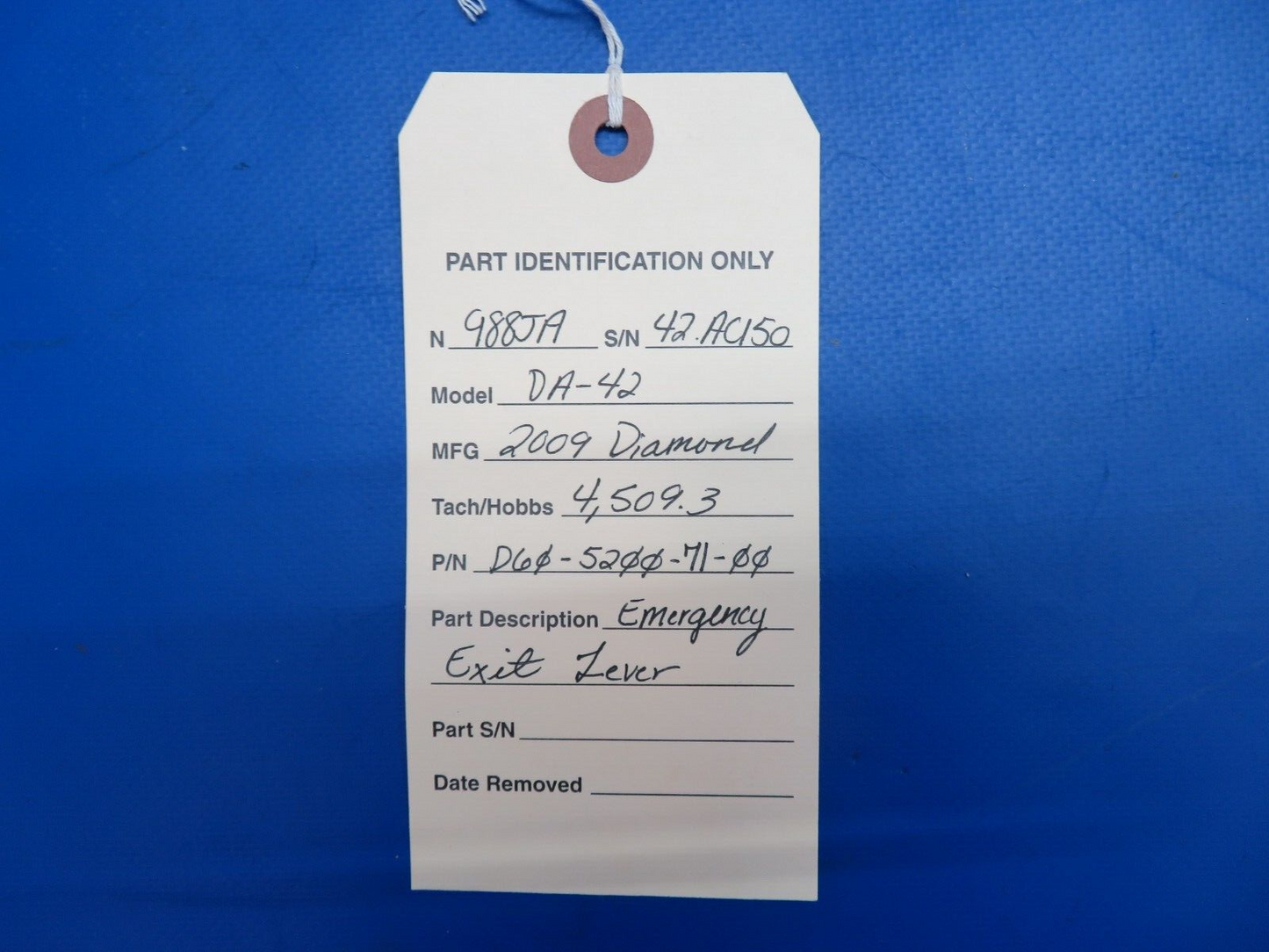 Diamond DA-42 Emergency Exit Lever P/N D60-5200-71-00 (0623-110)