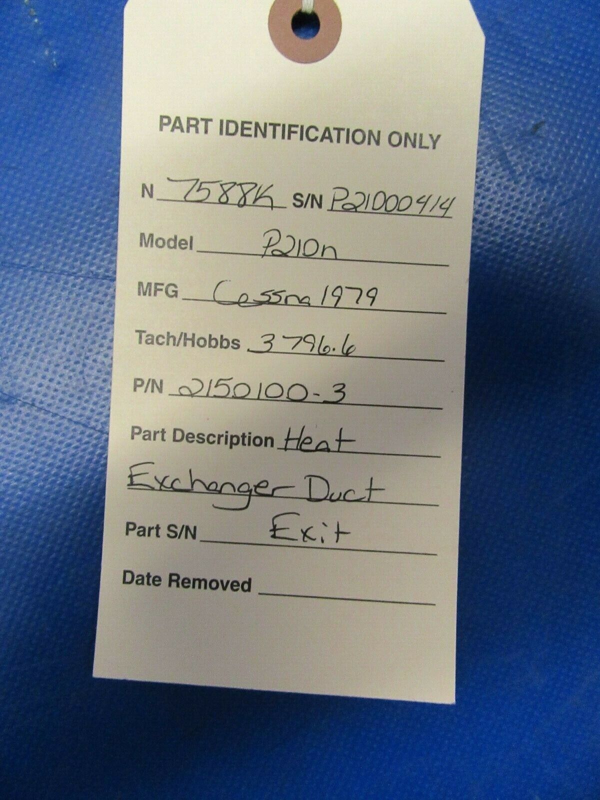 Cessna P210N Heat Exchanger Duct Exit 2150100-3 (0919-238)