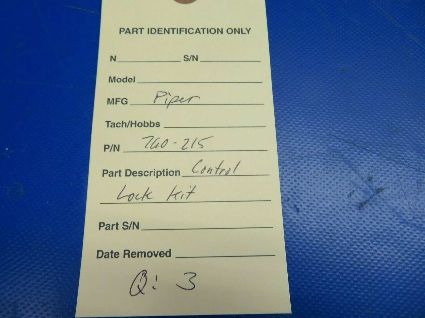 Piper PA-31, 31P, 31-350 Control Lock Kit NOS P/N 760-215 (0720-703)