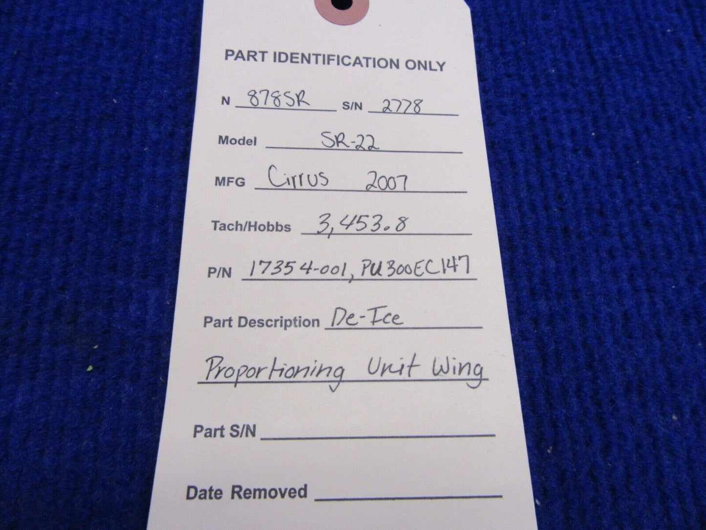 Cirrus SR-22 De-Ice Proportioning Unit Wing P/N 17354-001, PU300EC147 (0122-310)