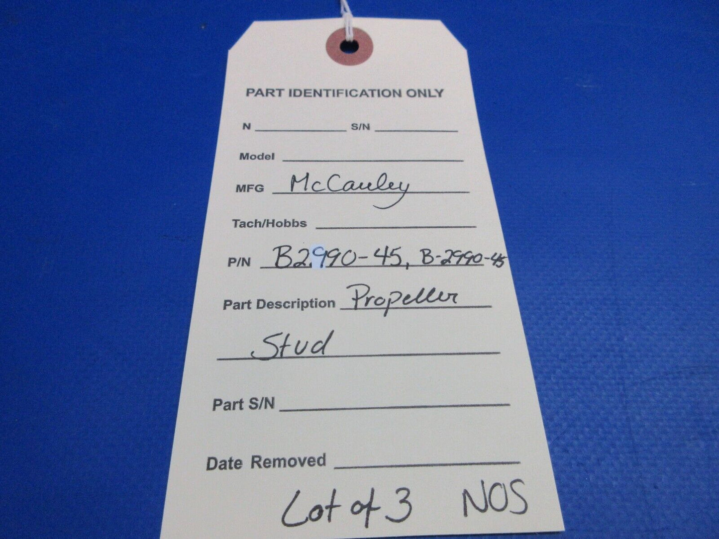 McCauley Threaded Propeller Stud NOS LOT OF 3 P/N B2990-40, B-2990-40 (0523-399)