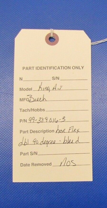 Beech King Air Flex Hose DBL 90 Degree Bleed Air P/N 99-389016-3 NOS (0517-187)