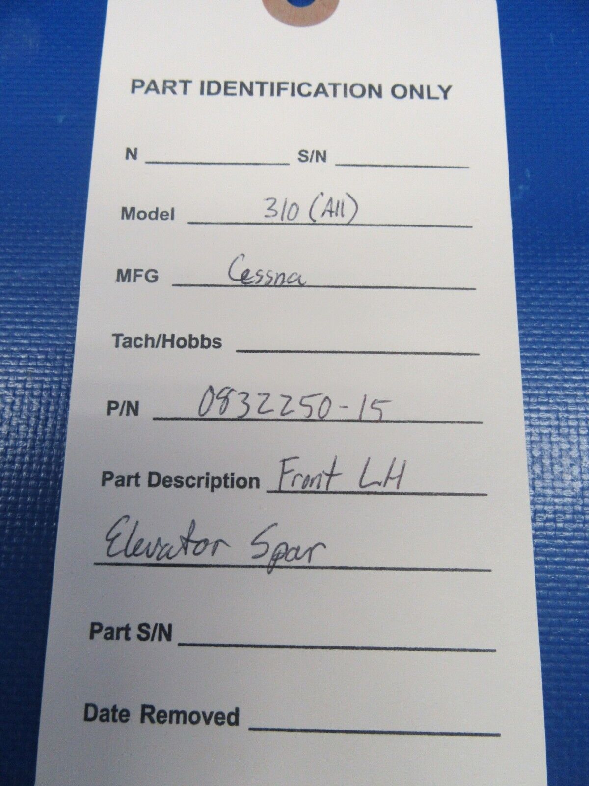 Cessna 310 LH Elevator Front Spar P/N 0832250-15 (1123-13)