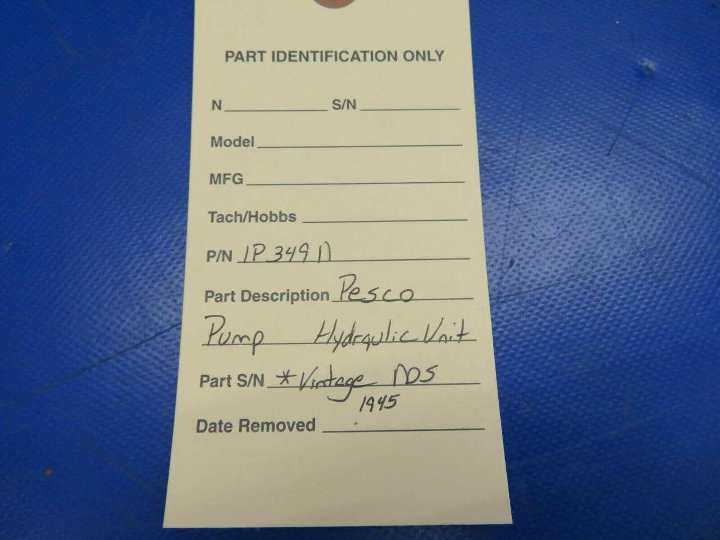 Pesco Pump Hydraulic Unit Vintage 1945 P/N 1P-349-N NOS (0720-575)