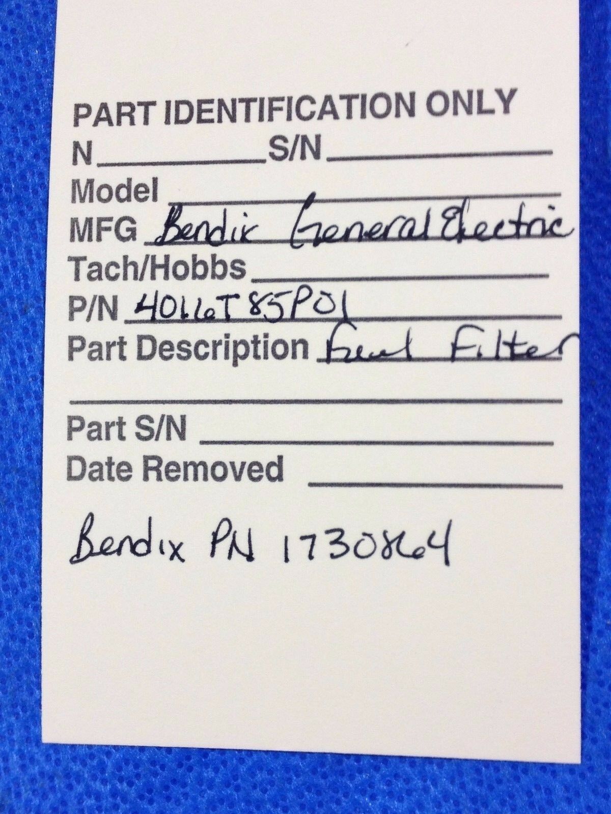 General Electric Bendix Fuel Fluid Filter P/N 4016T85P01 (0816-07)