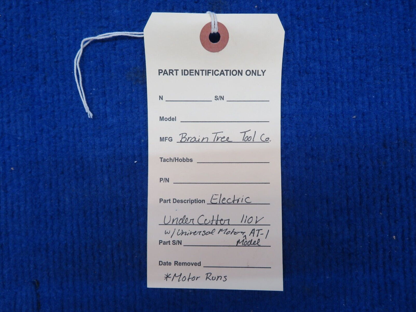 Braintree Tool Under Cutter 110V w/ Universal Motor model AT-1 (0622-934)