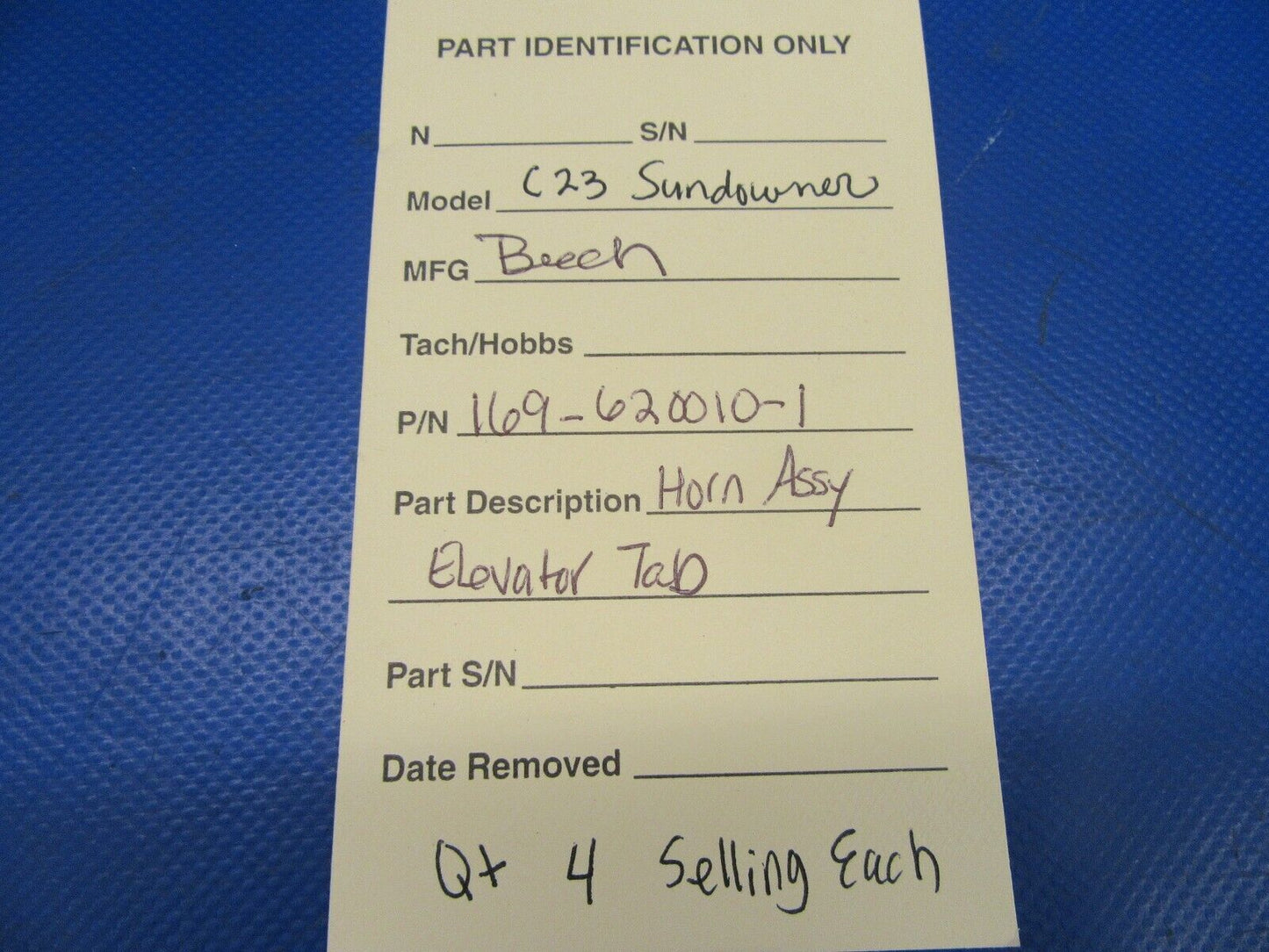 Beech C23 Sundowner Horn Assy Elevator Tab NOS 169-620010-1 (0819-31)