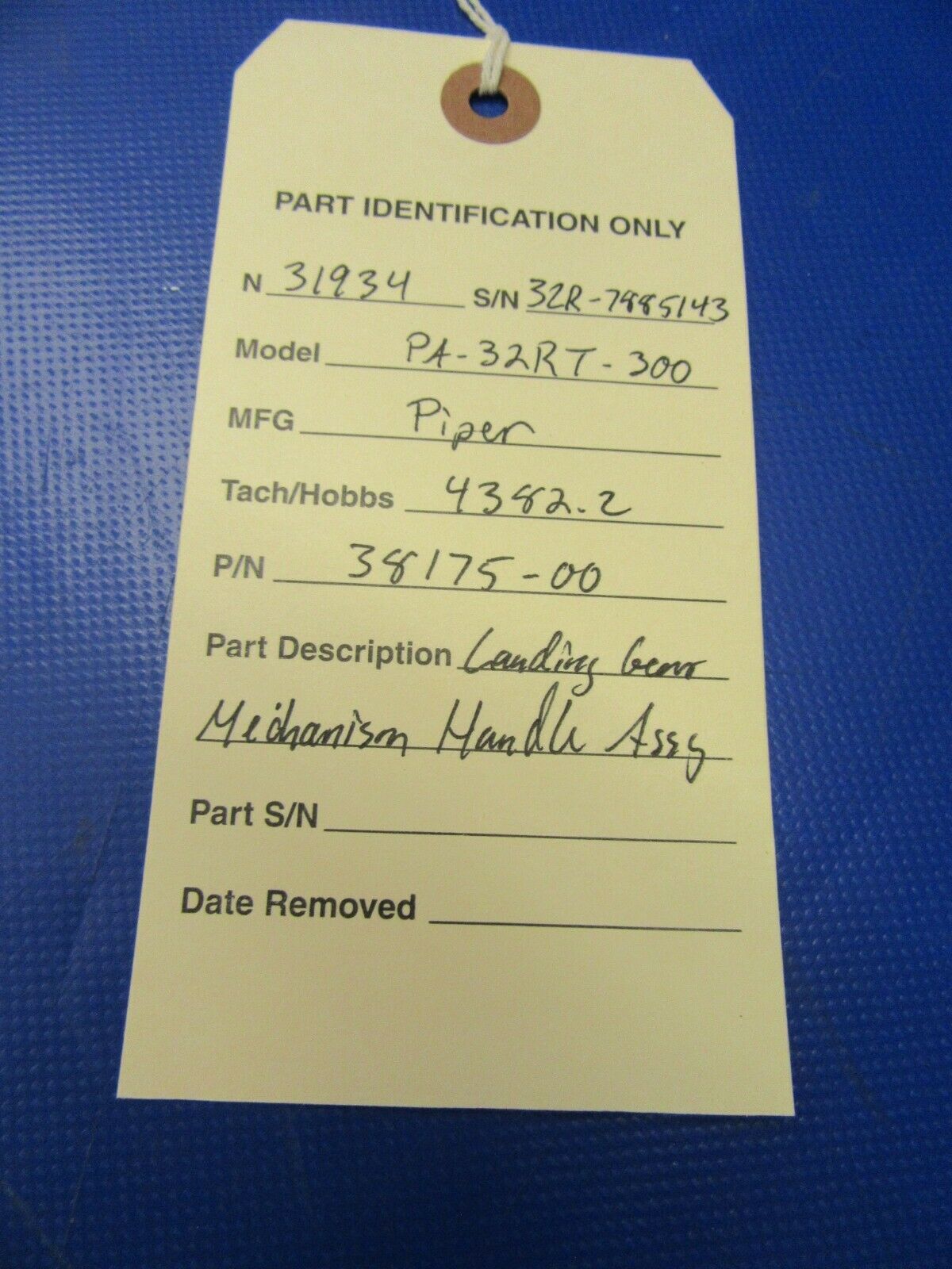 Piper PA-32 Landing Gear Override Mechanism Handle Assy P/N 38175-00 (0520-260)