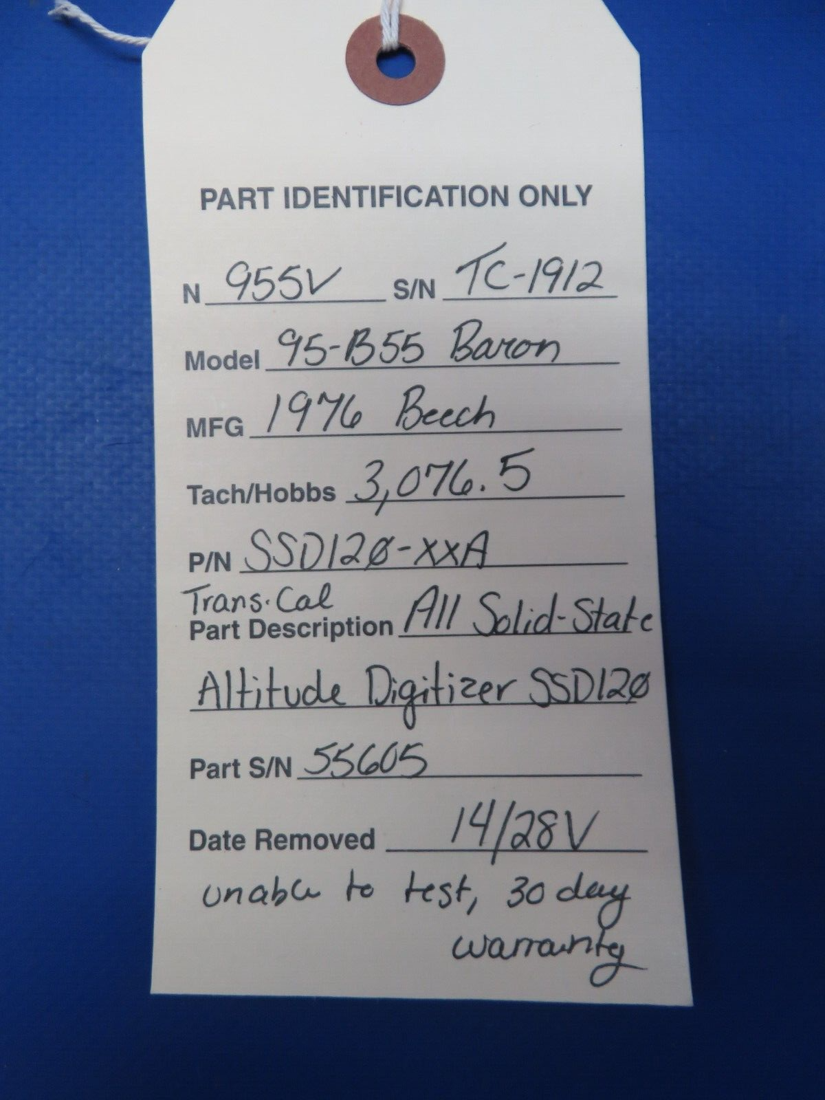 Trans Cal Altitude Digitizer SSD120 P/N SSD120-XXA (0523-1024)