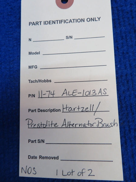 Hartzell/Prestolite Alternator Brush P/N 11-74 ALE-1013AS LOT OF 2 NOS (0622-58)