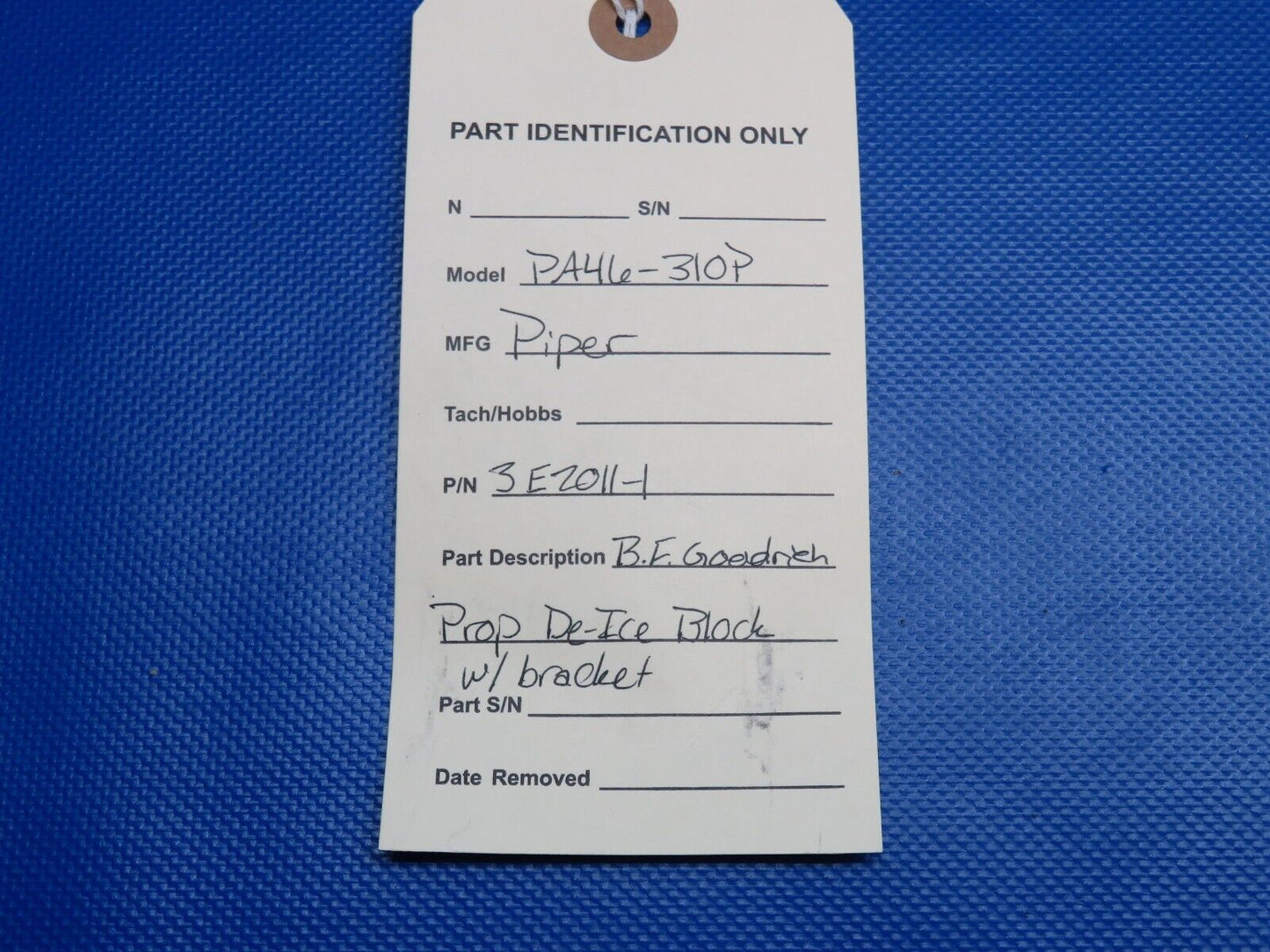 Piper PA-46-310P B. F. Goodrich Prop De-Ice Block Bracket 3E2011-1 (1223-1108)
