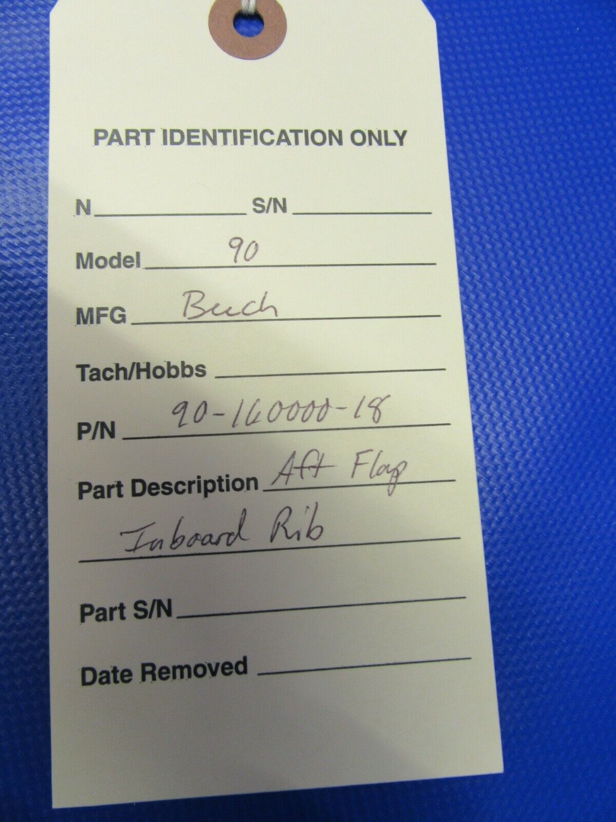 Beech King Air 90 Series Flap Aft Inboard Rib P/N 90-160000-18 (1120-218)