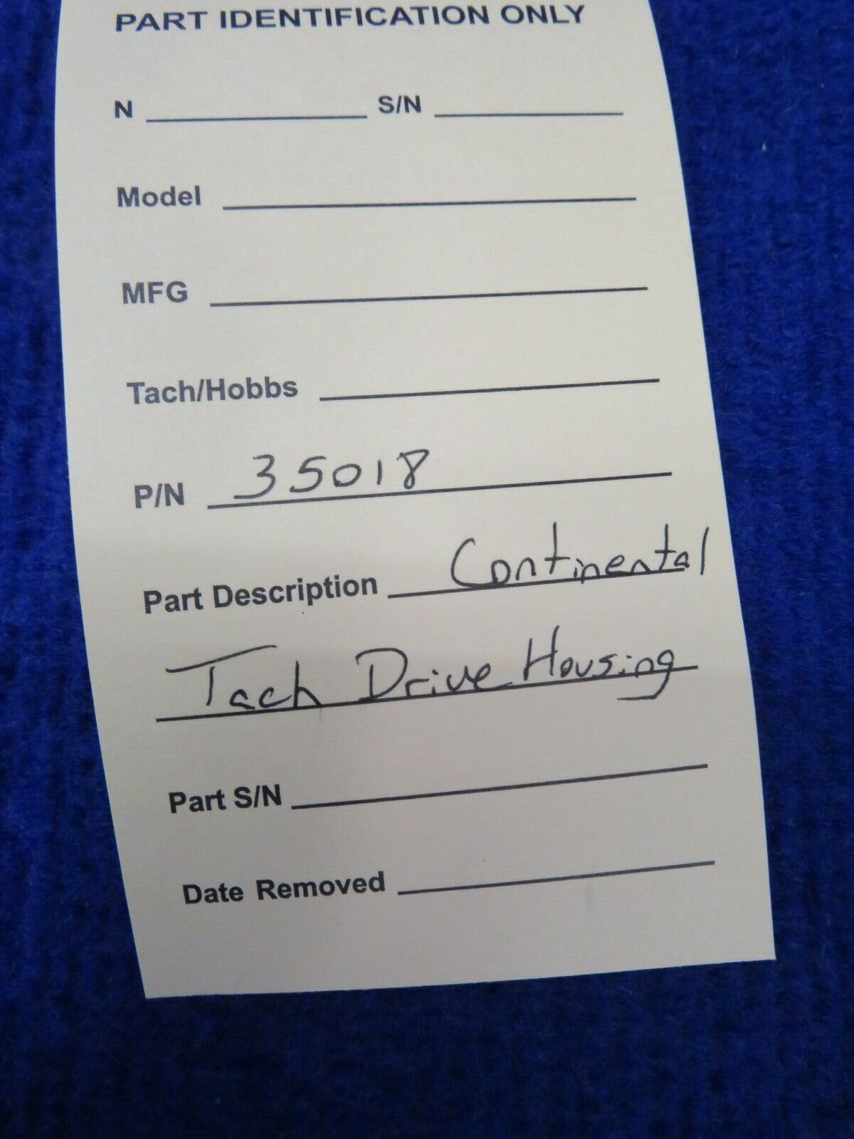 Continental Tach Drive Housing P/N 35018 (0522-349)