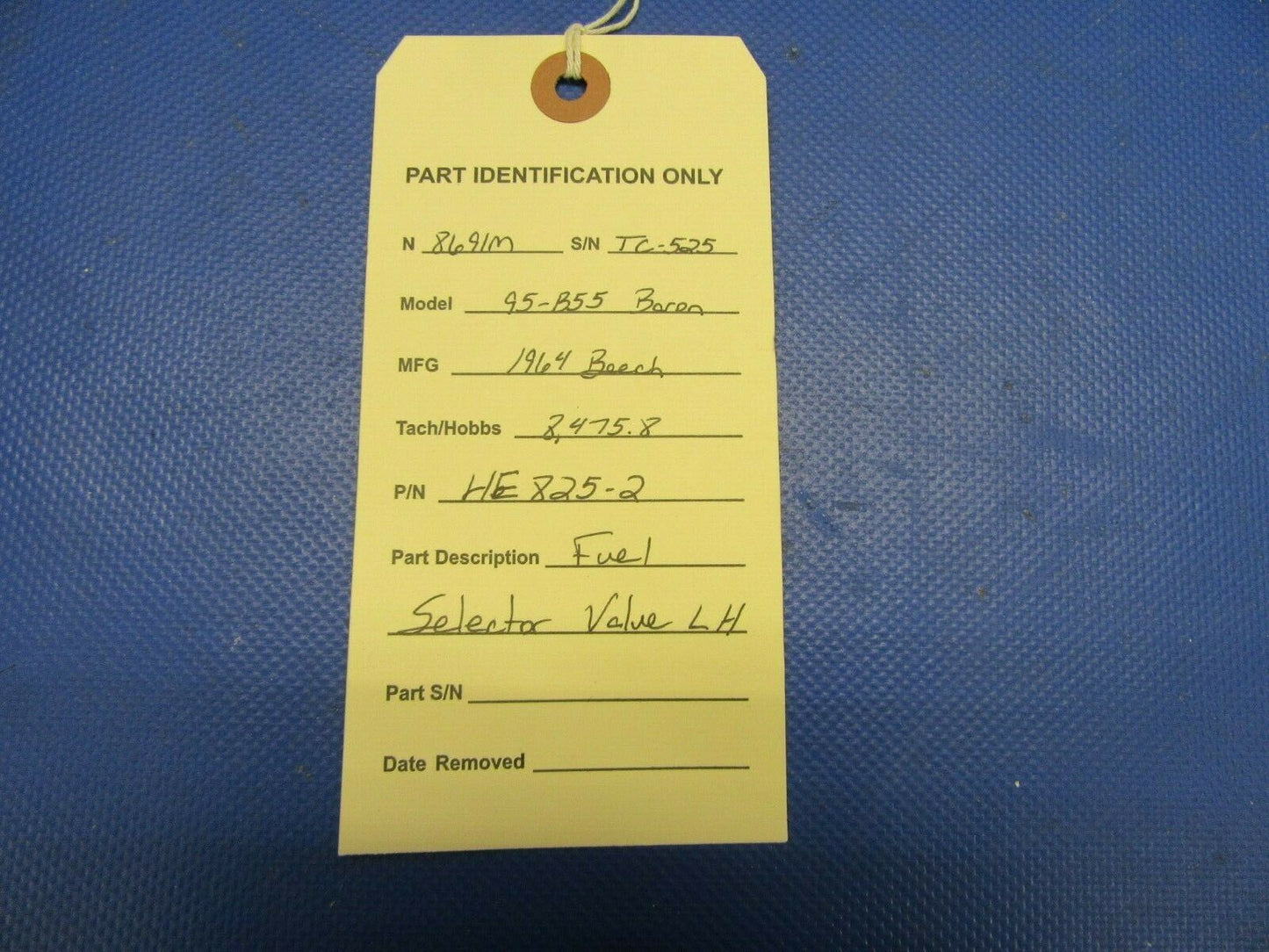 Beech Baron 95-B55 H & E ACFT Fuel Selector Valve LH P/N HE825-2 (1021-570)