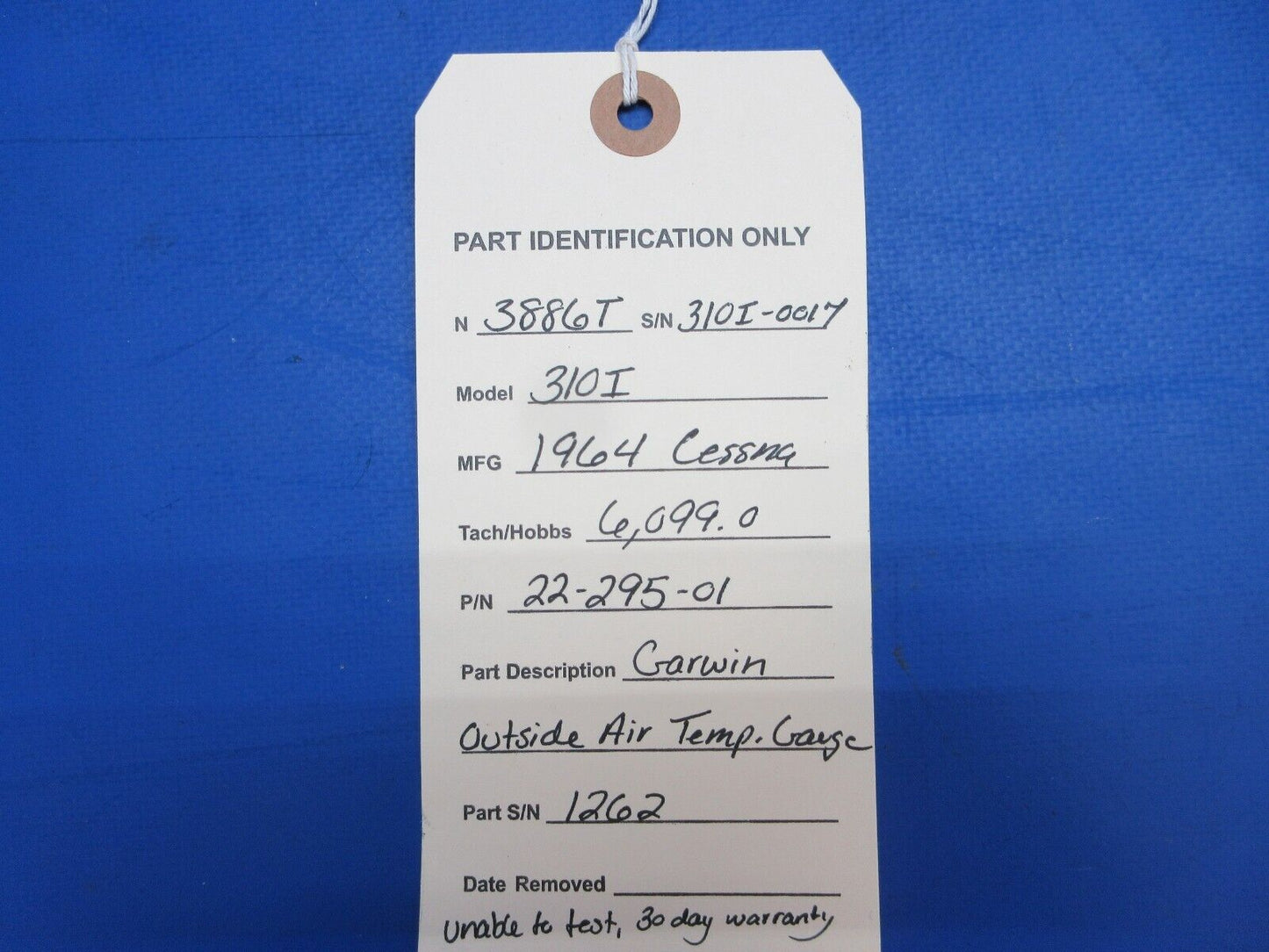 Garwin Outside Air Temp Gauge P/N 22-295-01 (0823-105)