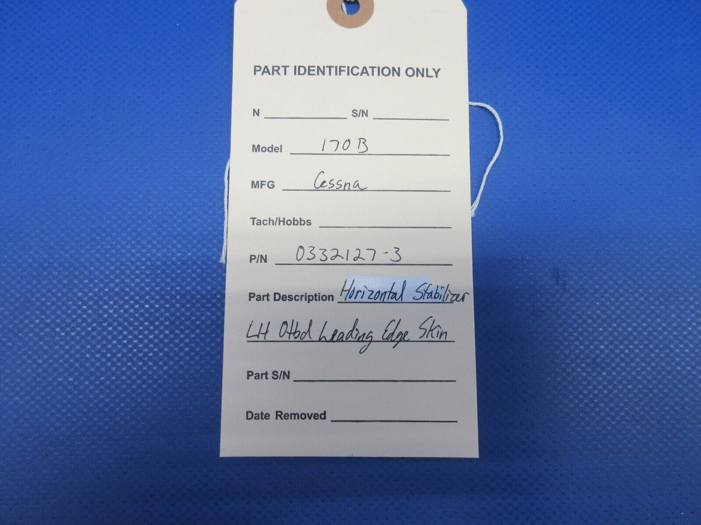 Cessna Horizontal Stabilizer LH OTBD Leading Edge Skin 0332127-3 (0124-1326)