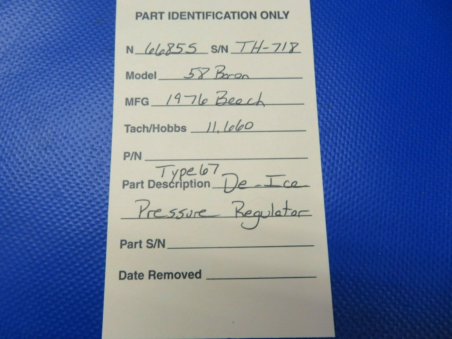 Beech 58 Baron De-Ice Pressure Regulator Type 67 (0521-91)