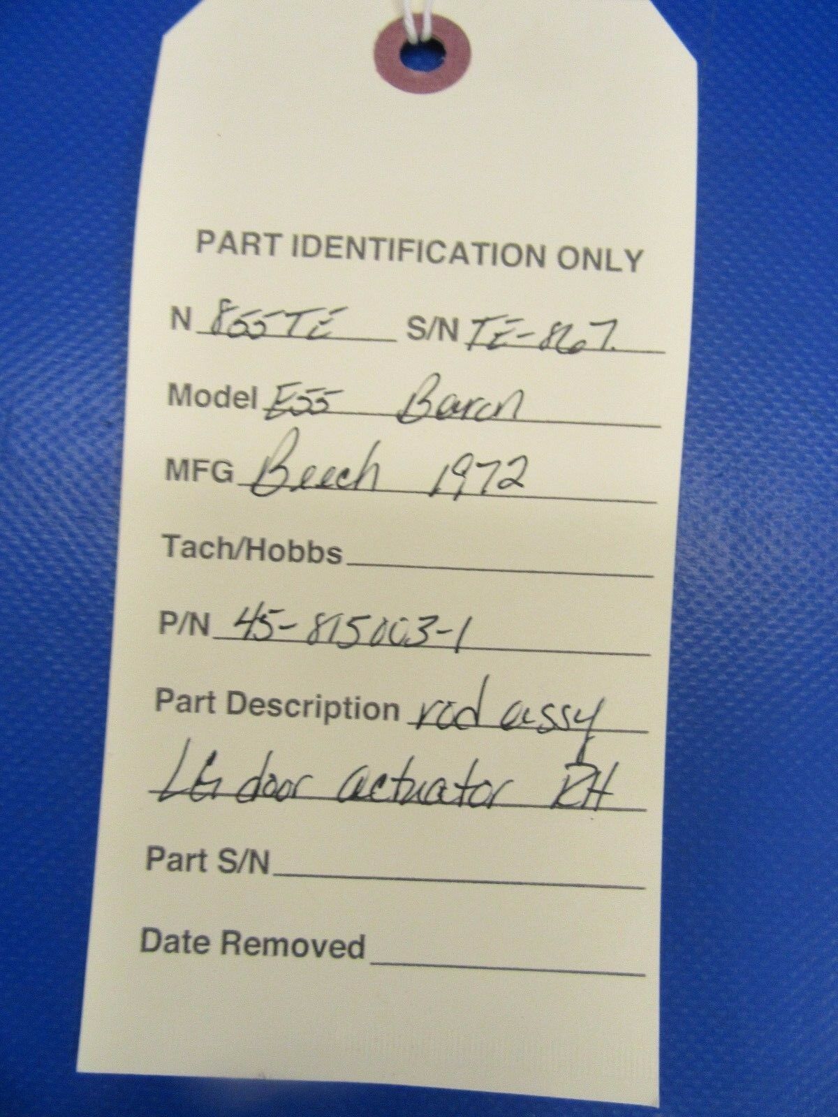 Beech Baron E55 Rod Assy LG Door Actuator RH P/N 45-815003-1 (1117-132)