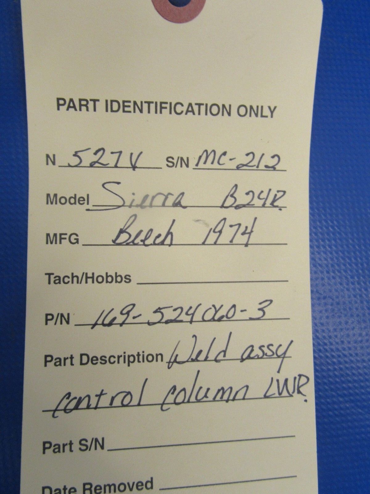Beech B-24R Sierra Weld Assy Control Column LWR P/N 169-524060-3 (0618-365)