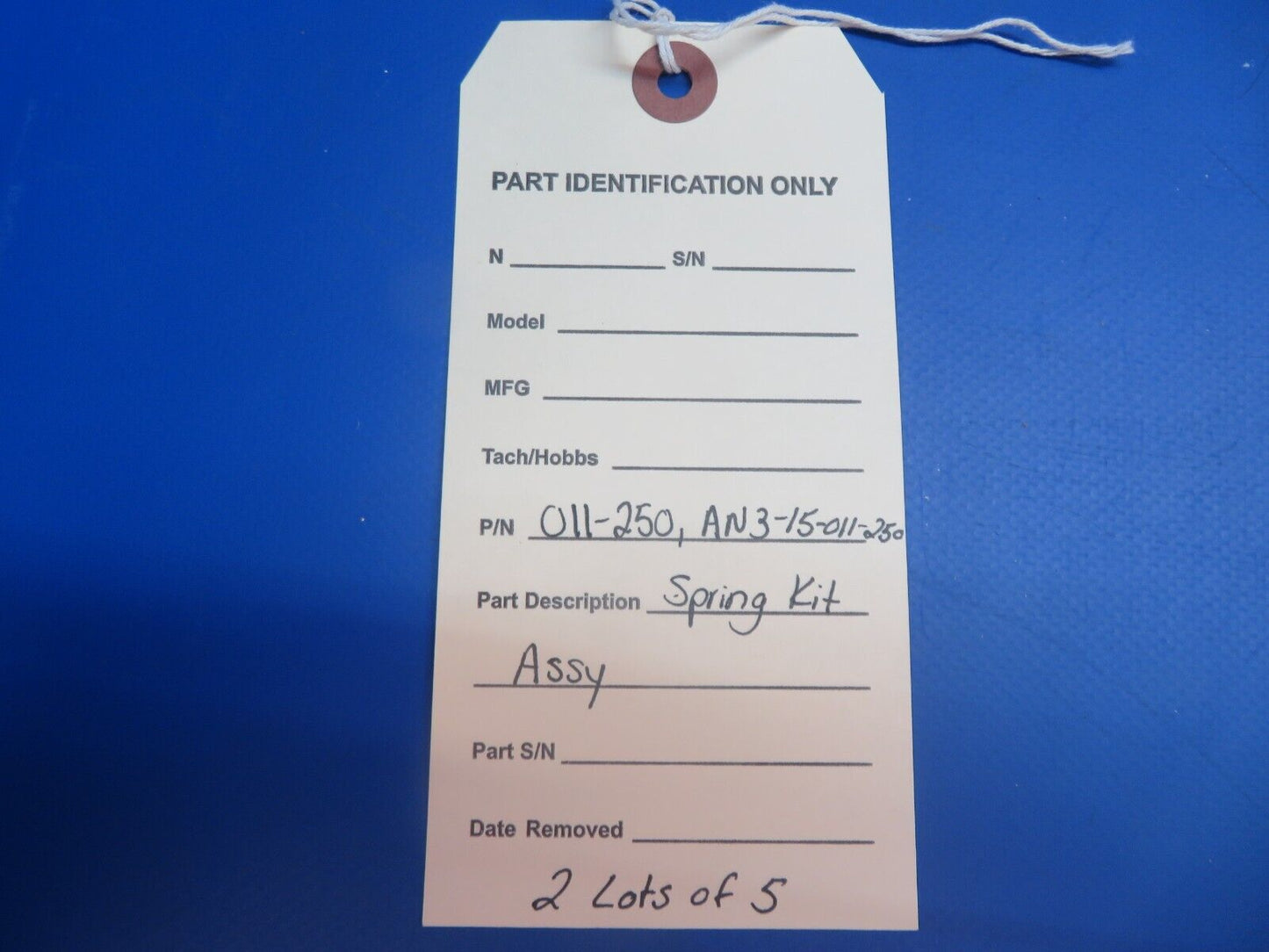 Exhaust Bolt, Nut, Spring Kit Assy P/N 011-250, AN3C-15 LOT OF 5 (1122-606)