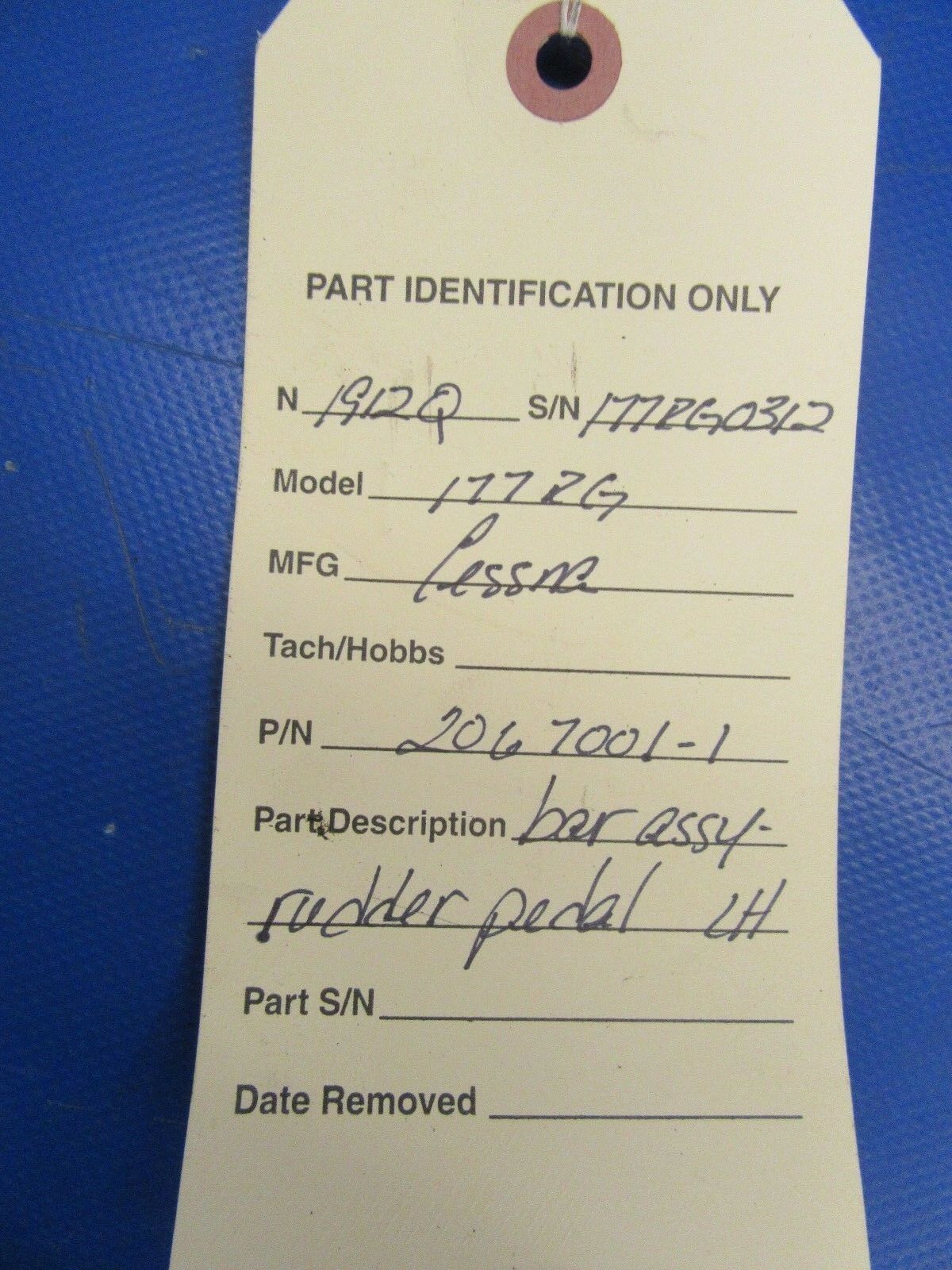 Cessna 177RG Cardinal Bar Assy Rudder Pedal LH P/N 2067001-1 (0818-89)