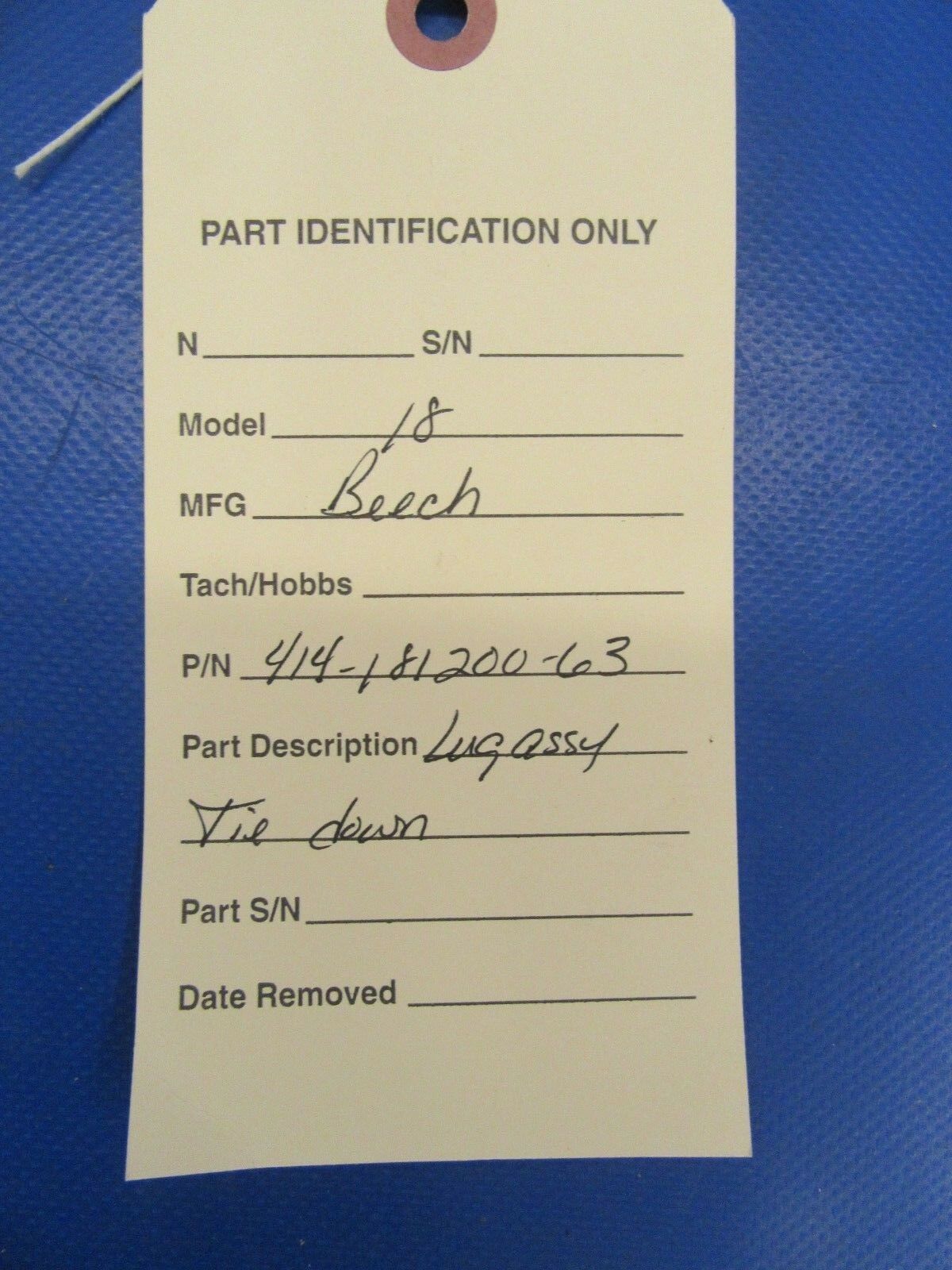 Beech 18 Lug Assy Tie Down P/N 414-181200-63 (0918-255)