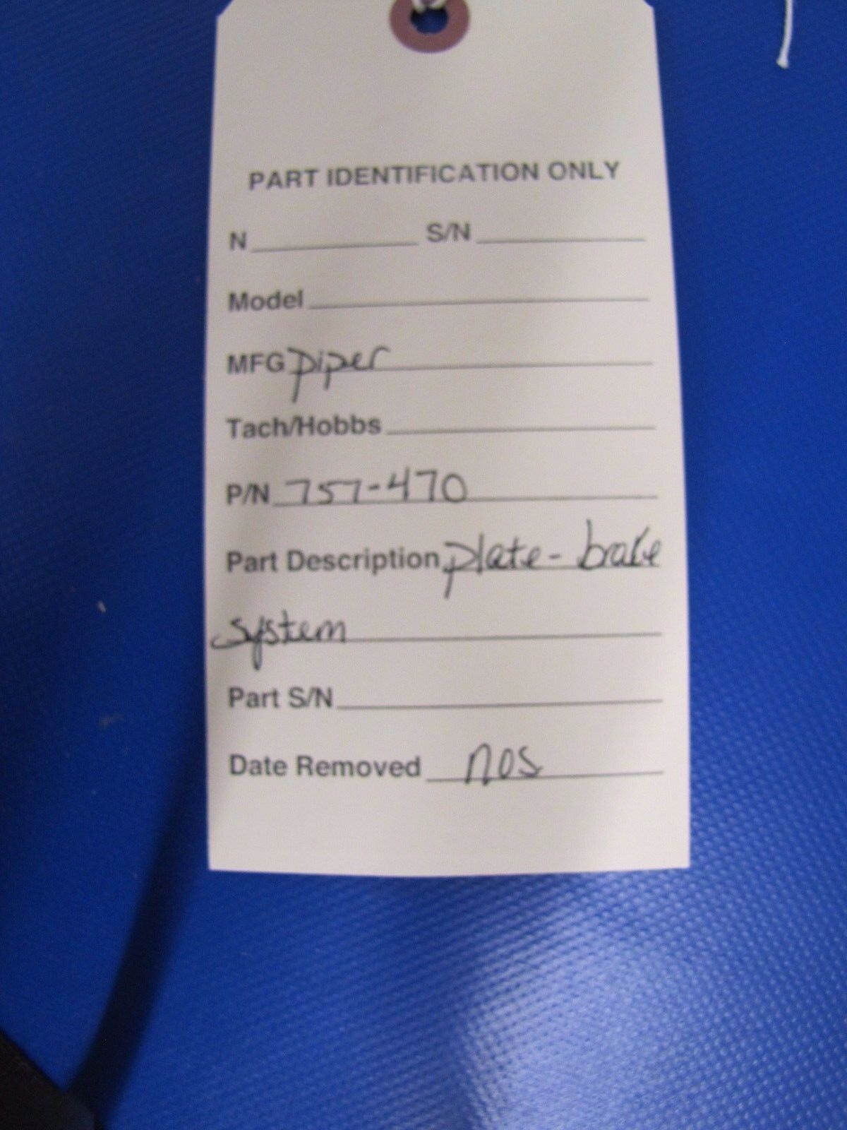 Cleveland / Piper Brake Torque Plate P/N 757-470 & 075-11100 NOS (0317-147)