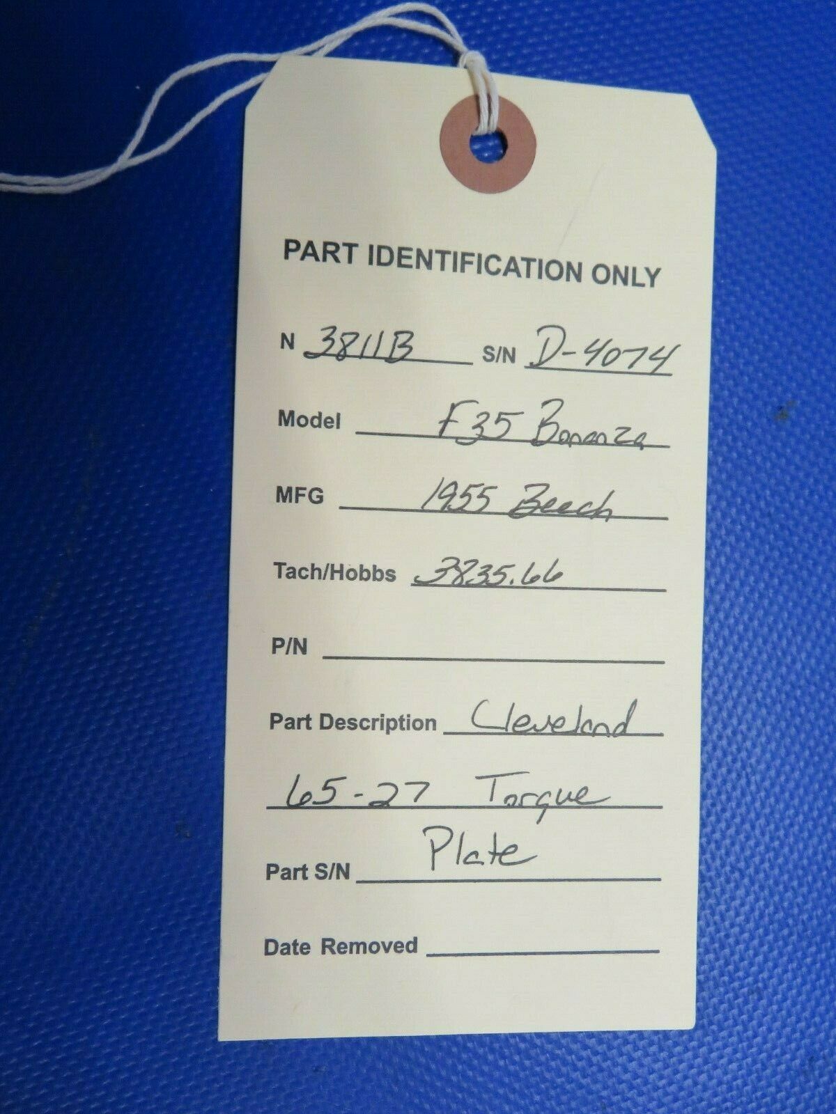Beech F35 Bonanza Cleveland 65-27 Torque Plate (1121-102)