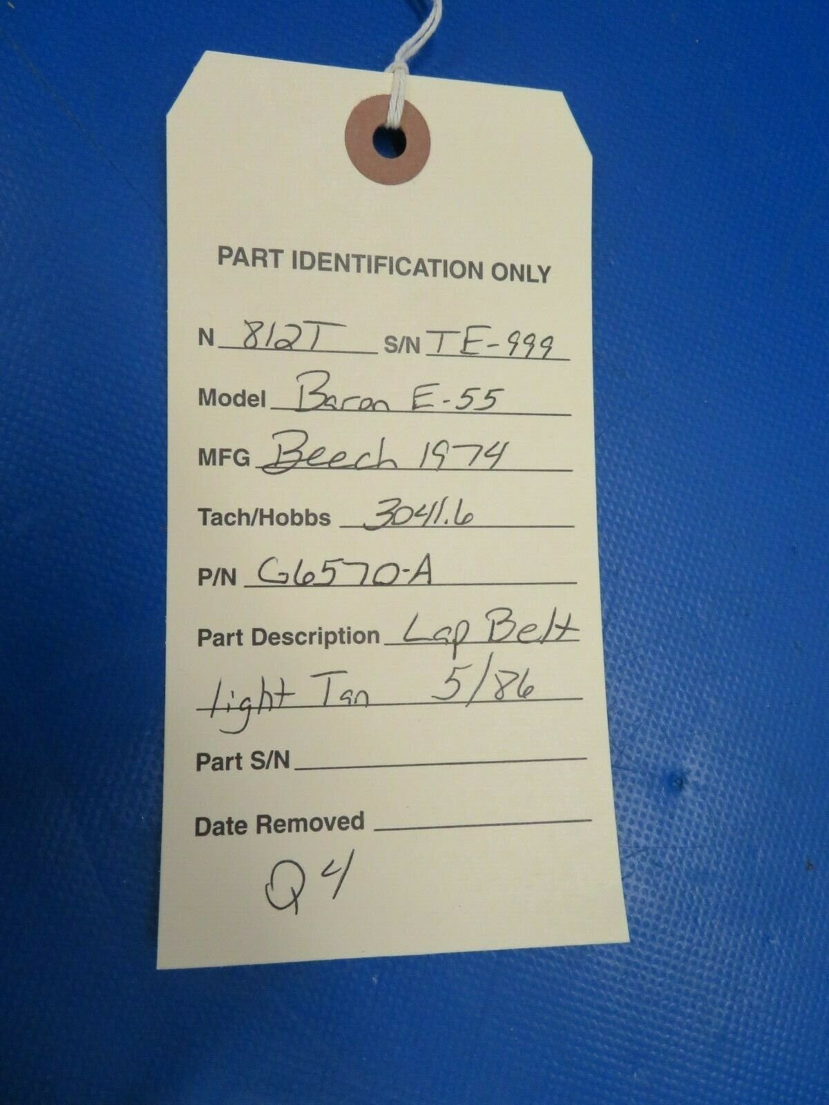 Beech Baron E-55 Lap Seat Belt P/N G6570A (0120-184)