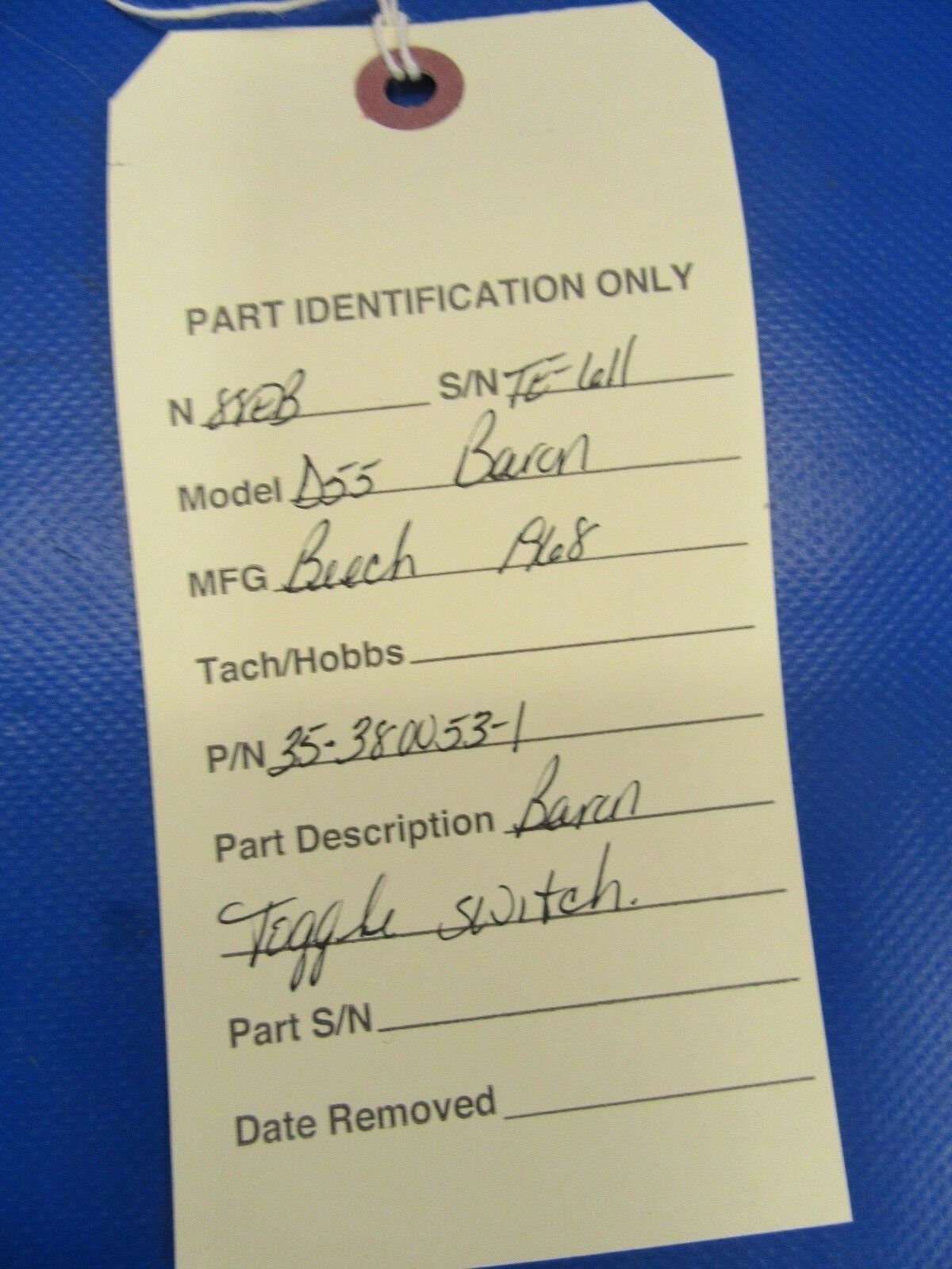 Beech Baron Toggle Switch P/N 35-380053-1 (1217-135)