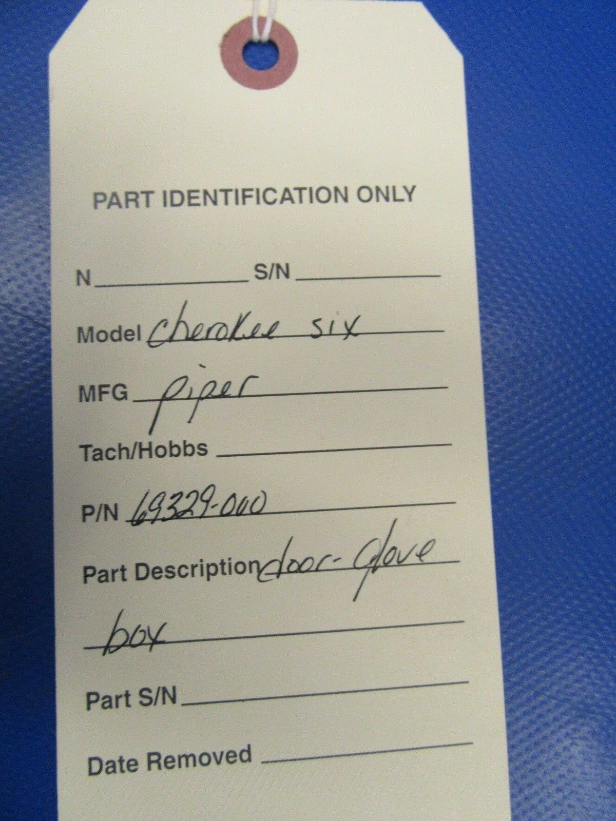 Piper Cherokee Six Glove Box Door Black Metal P/N 69329-000 (0518-41)