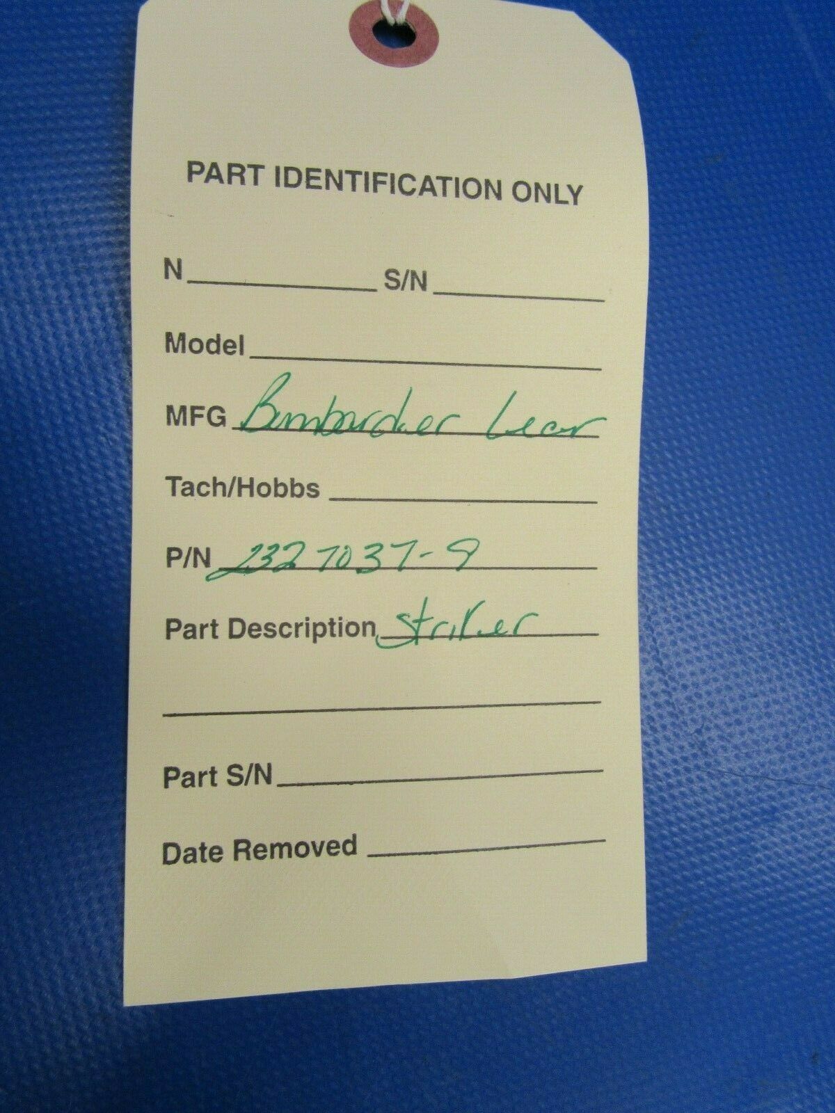 Bombardier Lear Striker P/N 2327037-9 NOS (0419-331)