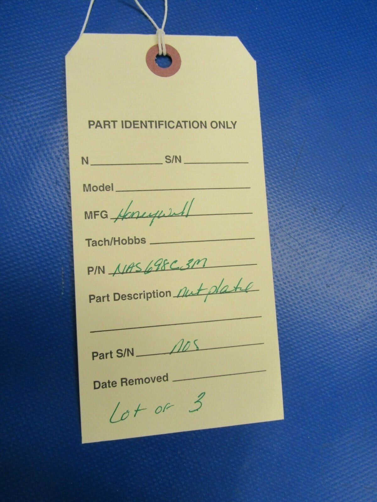 Honeywell Nut Plate P/N NAS698C3M LOT OF 3 NOS (0419-176)