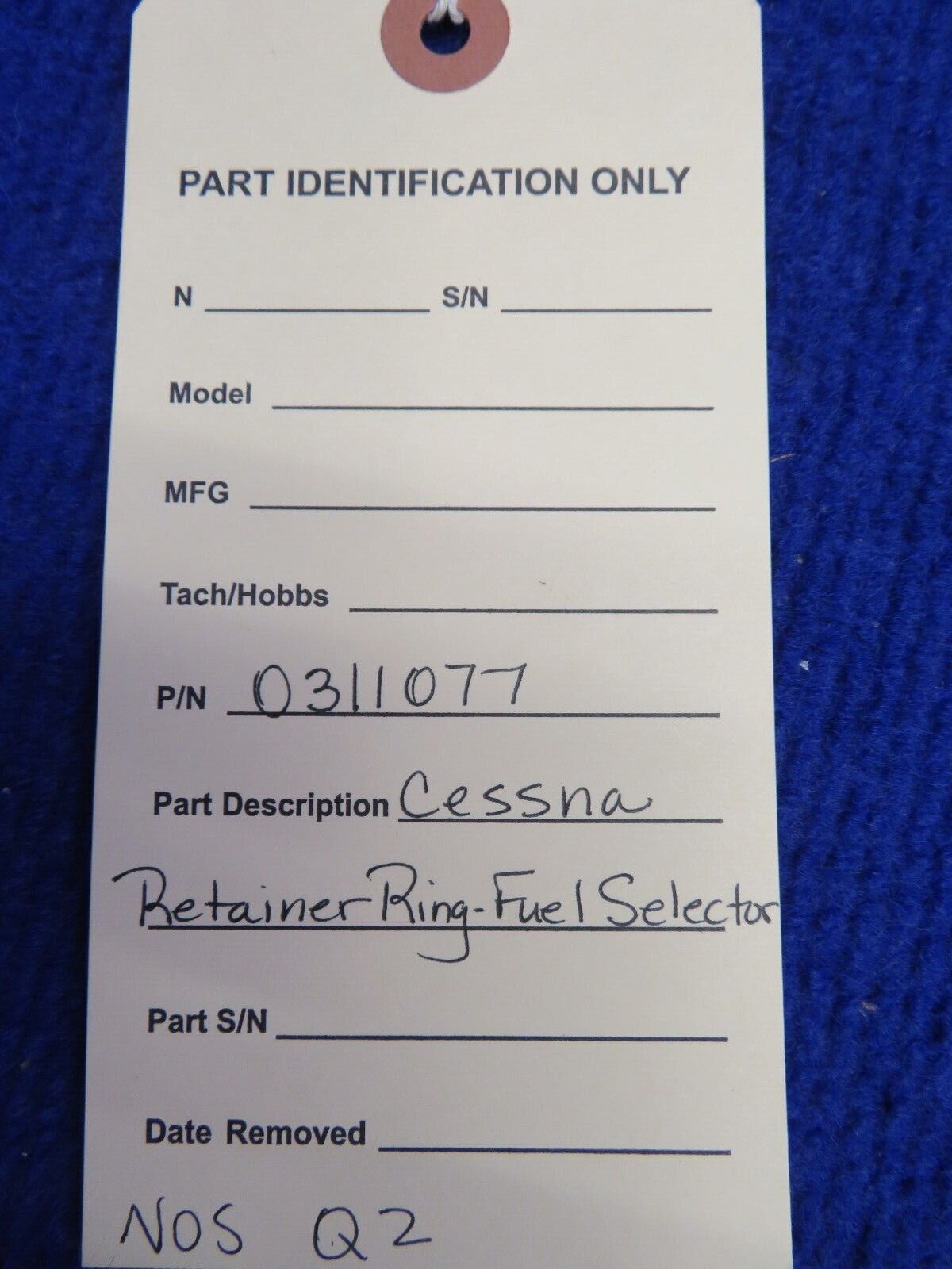 Cessna Retainer Ring-Fuel Selector P/N 0311077 NOS (0522-427)