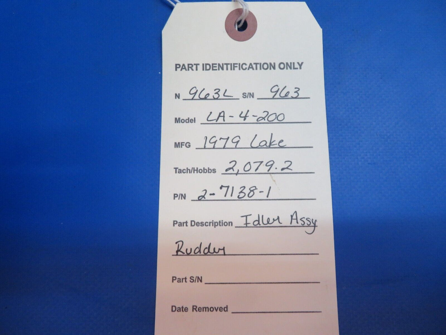 Lake LA-4-200 Idler Assy Rudder P/N 2-7138-1 (1222-953)