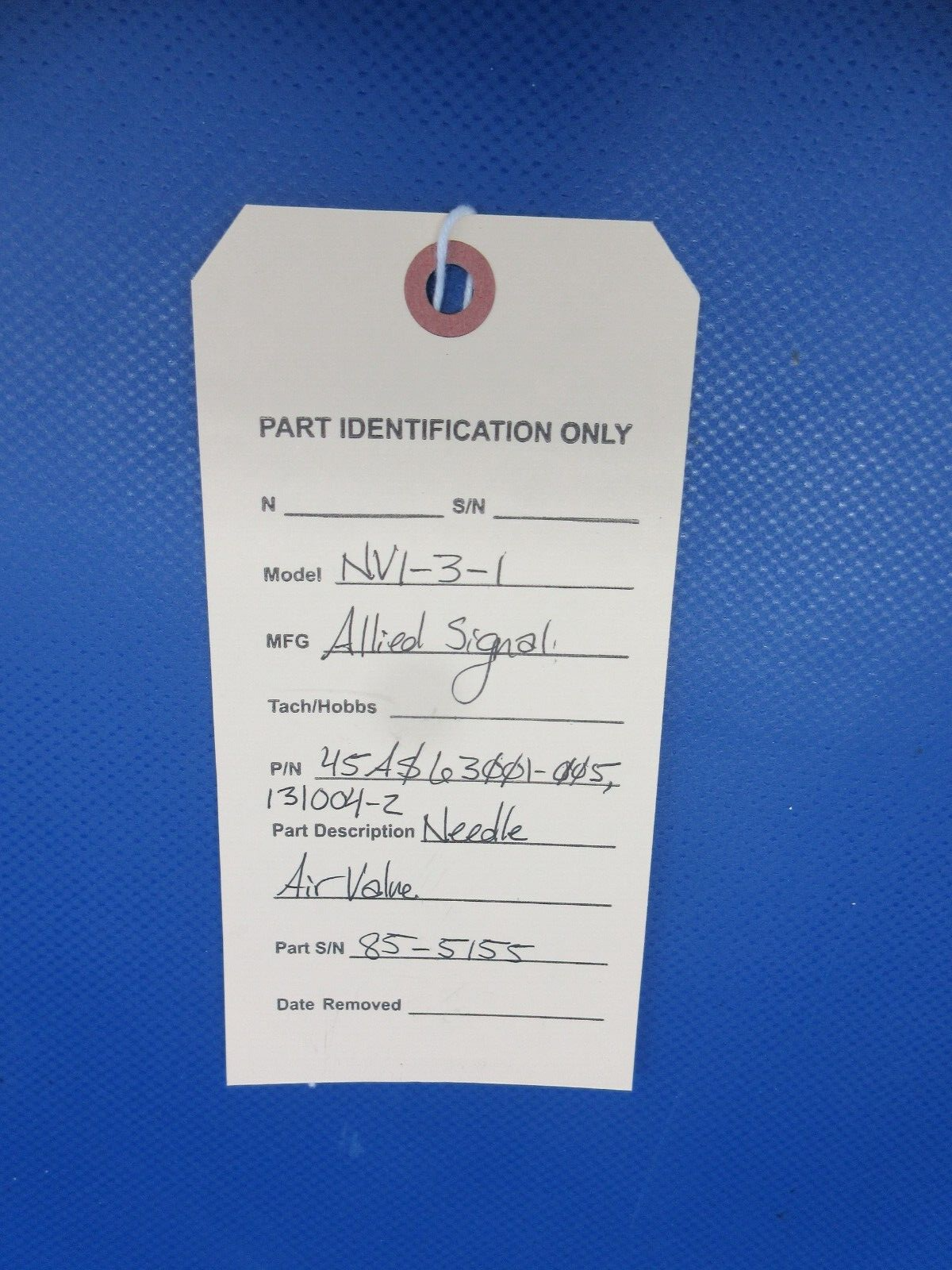 Allied Signal NV1-3-1 Needle Air Valve P/N 45AS63001-005 (0224-644)
