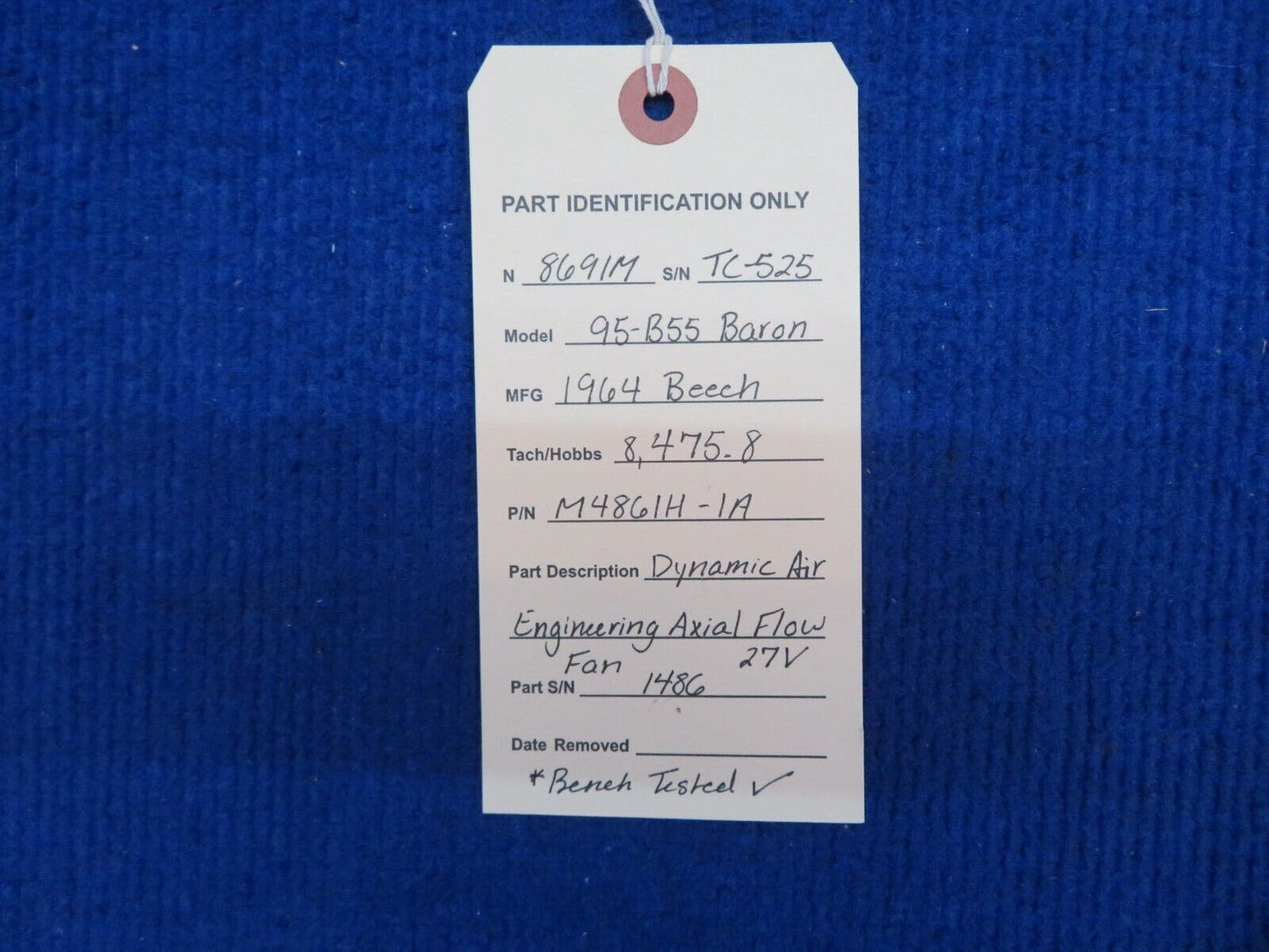 Beech 95-B55 Dynamic Air Engineering Axial Flow Fan 27v P/N M486H-1A (0622-671)