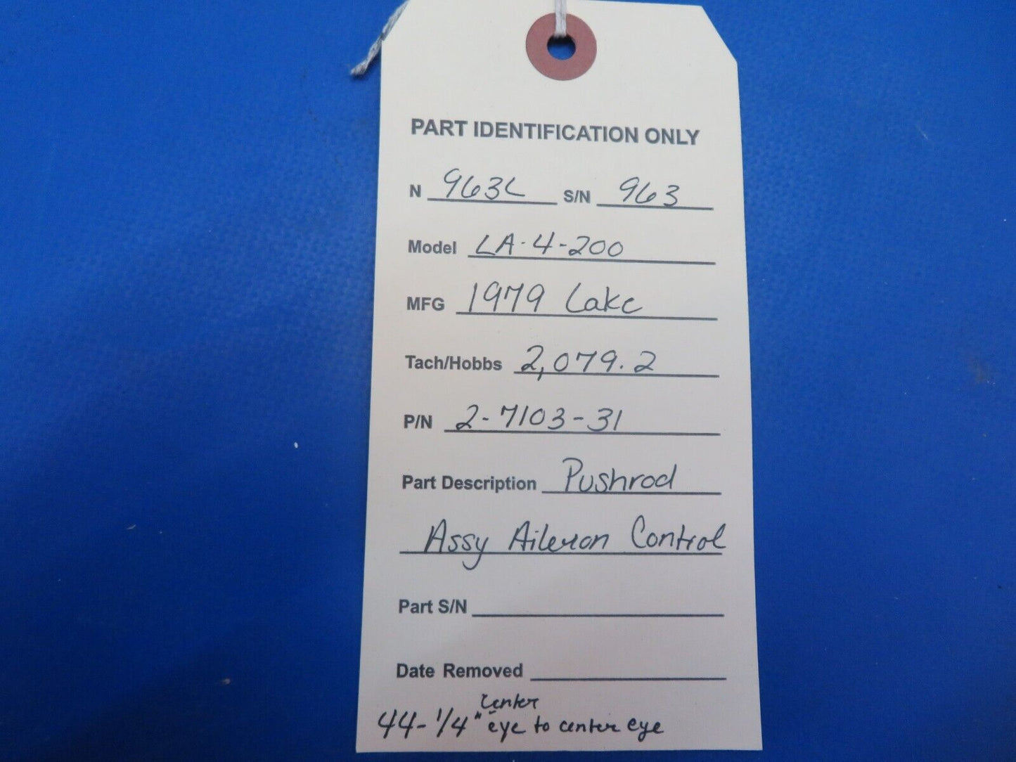 Lake LA-4-200 Pushrod Assy Aileron Control P/N 2-7103-31 (1222-916)