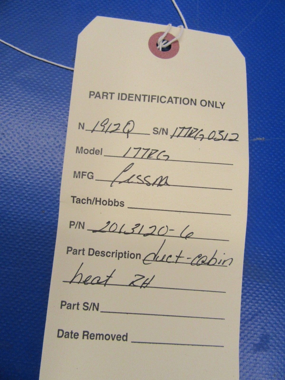 Cessna 177RG Cardinal Duct Cabin Heat RH P/N 1250503-2 (0818-118)