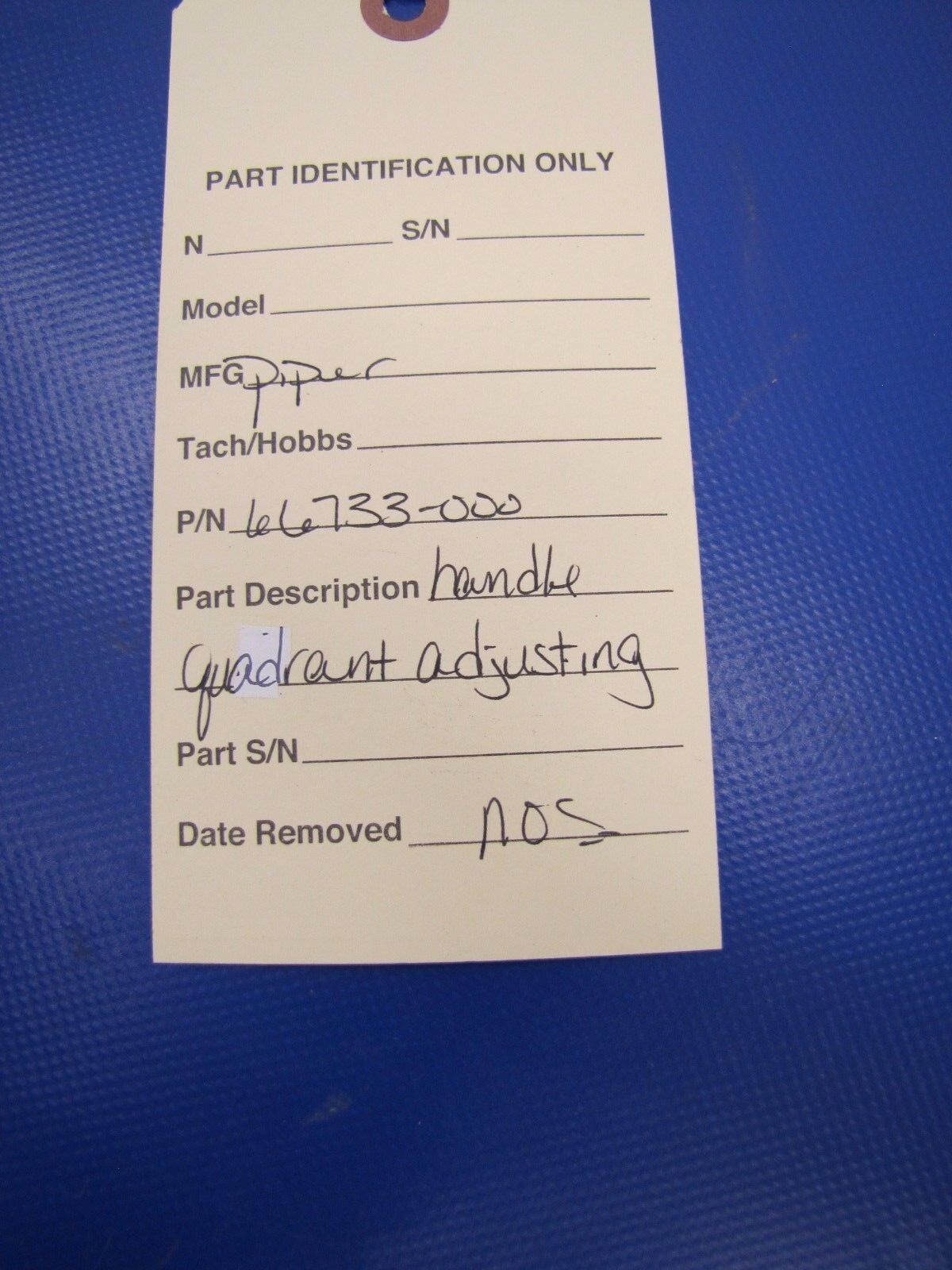 Piper Handle - Quadrant Adjusting NOS P/N 66733-000 (0317-215)