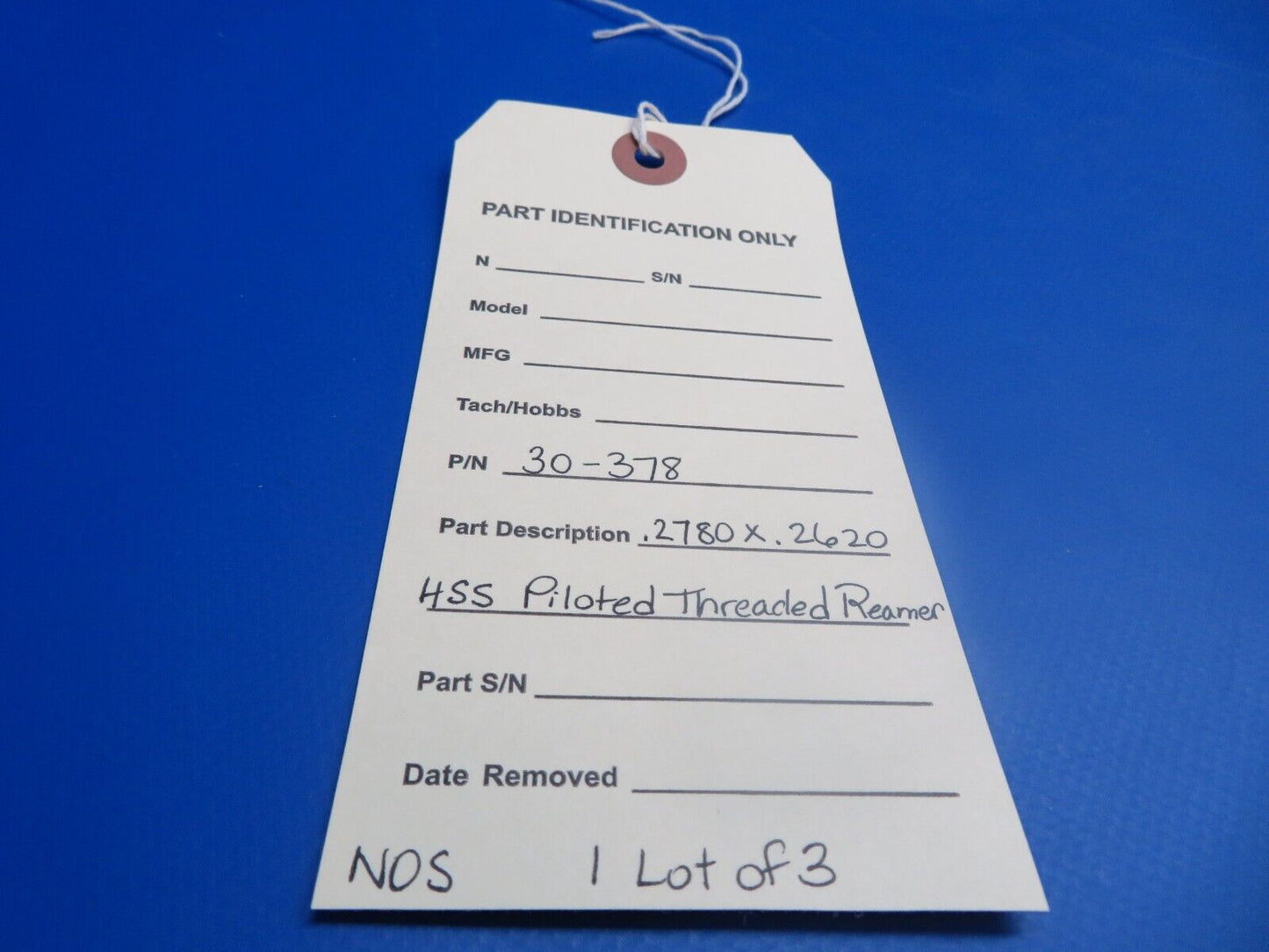 .2780 X .2620 HSS Piloted Threaded Reamer P/N 30-378 LOT OF 3 NOS (1022-518)