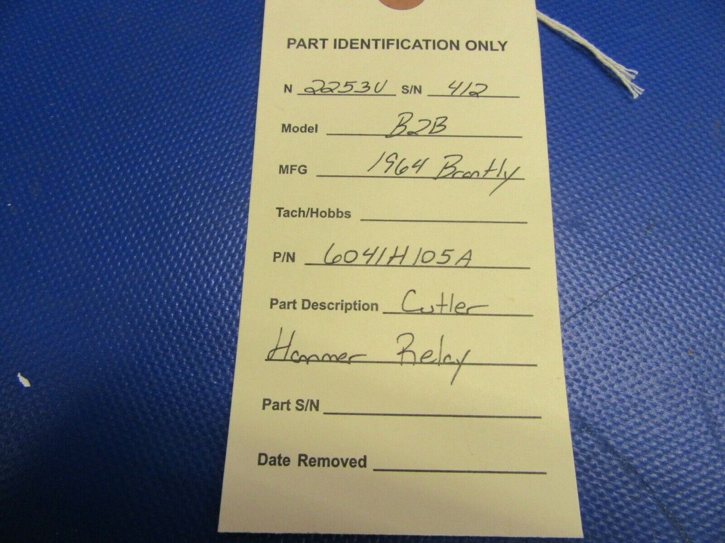 Brantly B2B Cutler Hammer Relay P/N 6041H105A (0921-530)