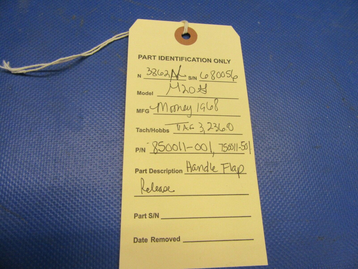 Mooney M20G Handle Flap Release P/N 850011-001, 750011-501 (0921-408)